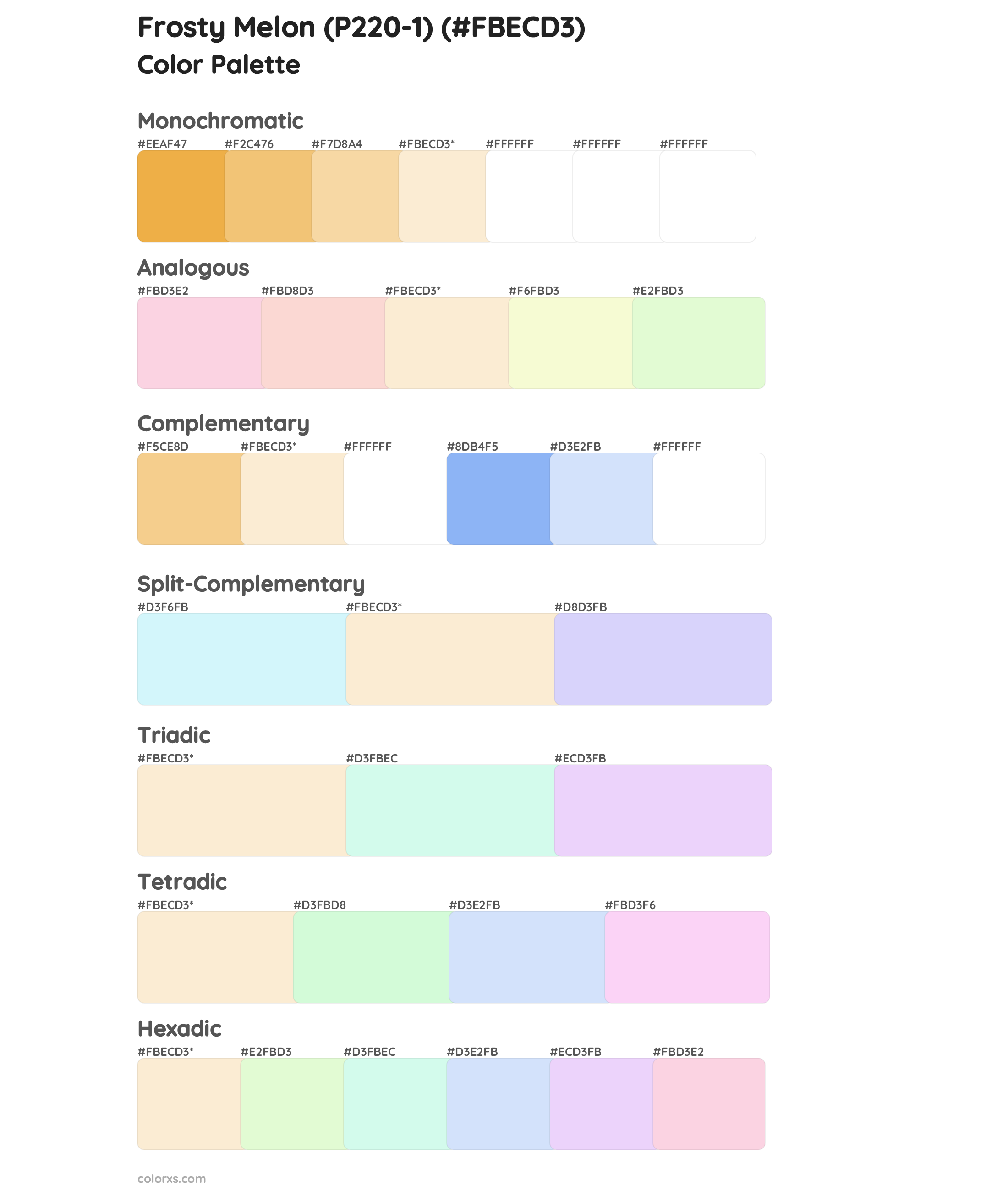 Frosty Melon (P220-1) Color Scheme Palettes