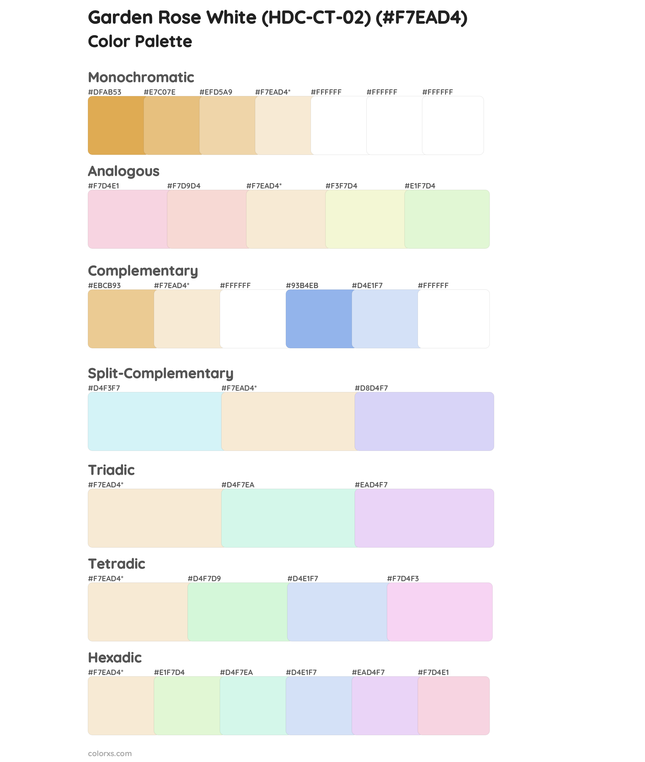 Garden Rose White (HDC-CT-02) Color Scheme Palettes