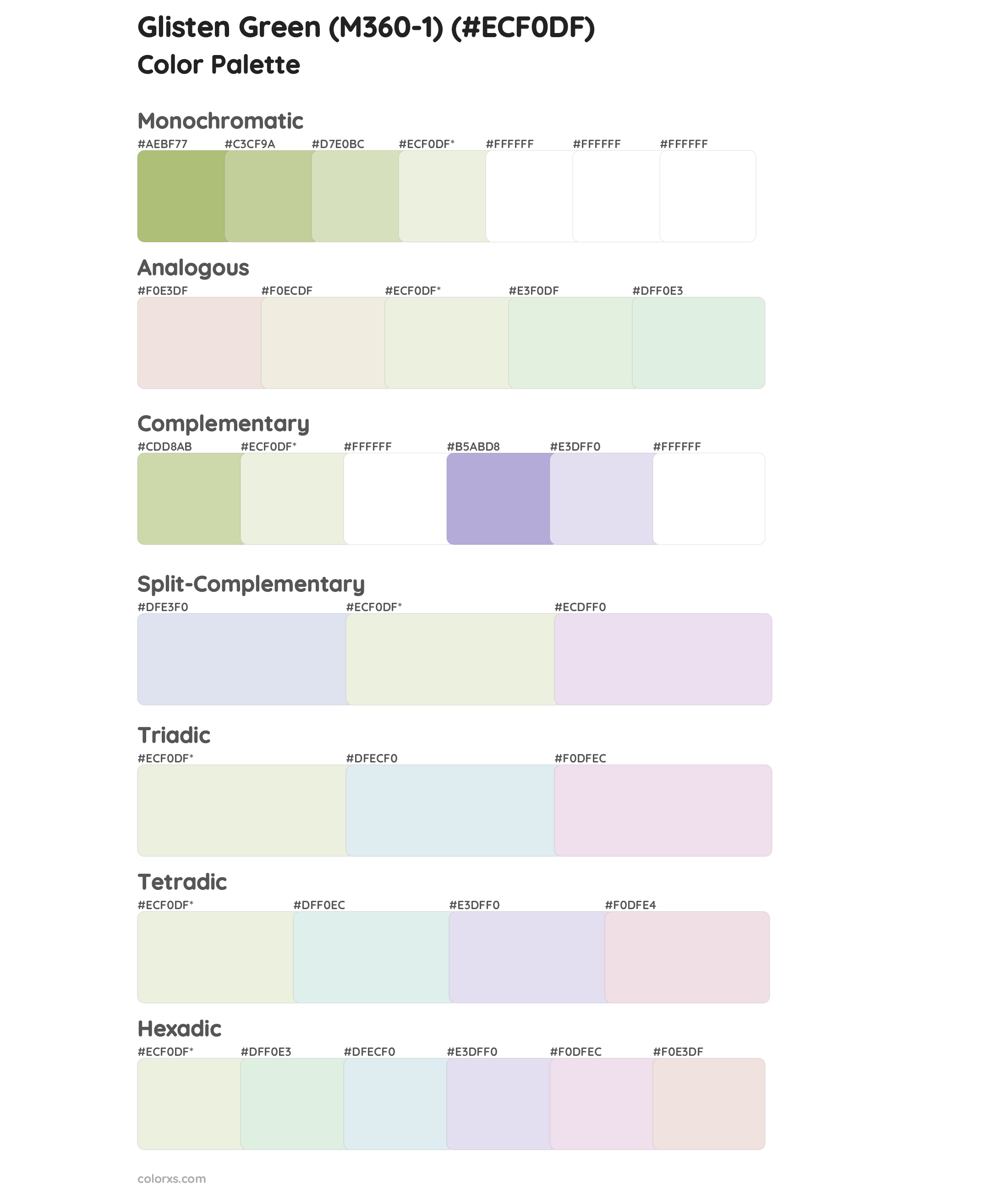 Glisten Green (M360-1) Color Scheme Palettes