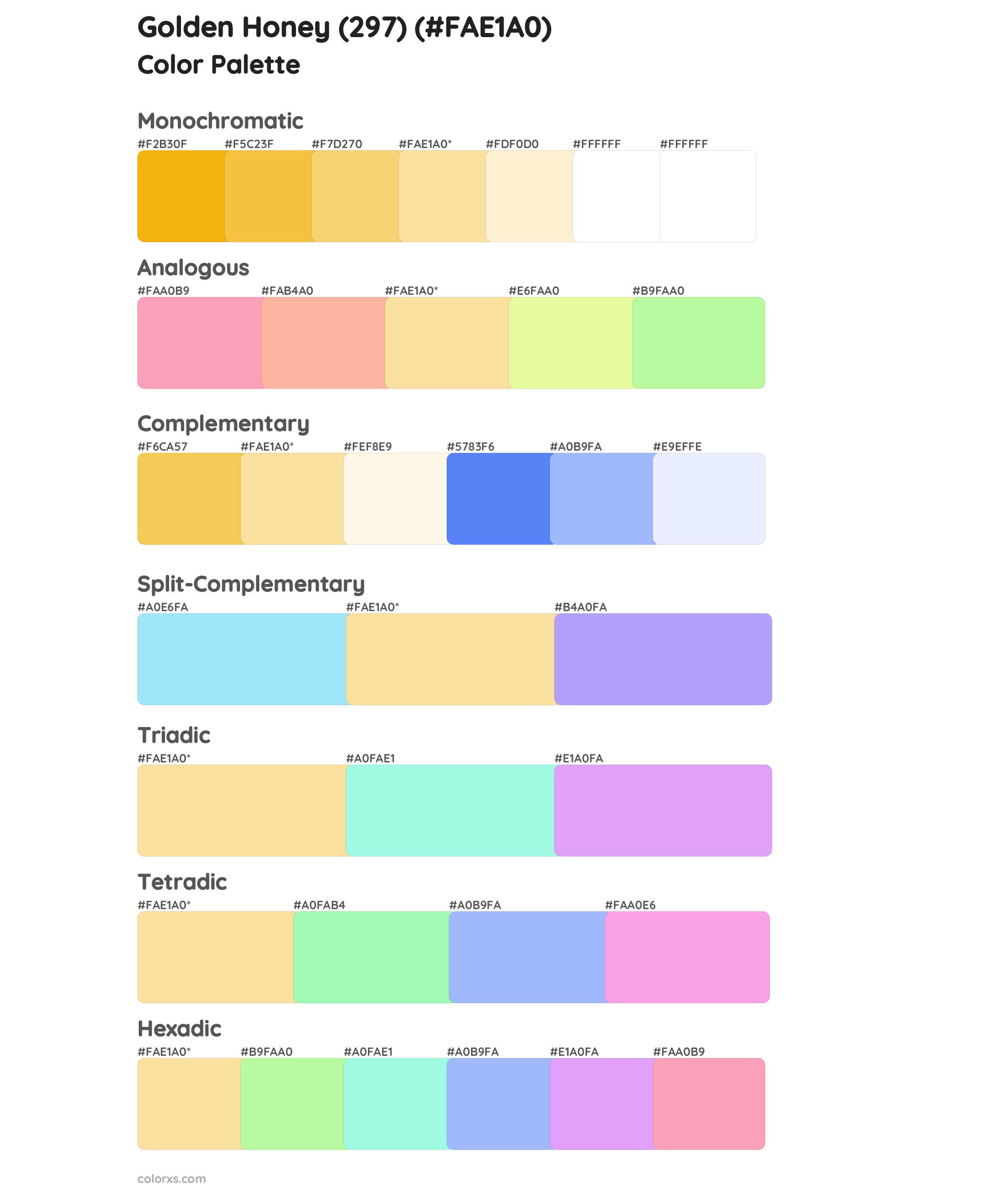 Golden Honey (297) Color Scheme Palettes