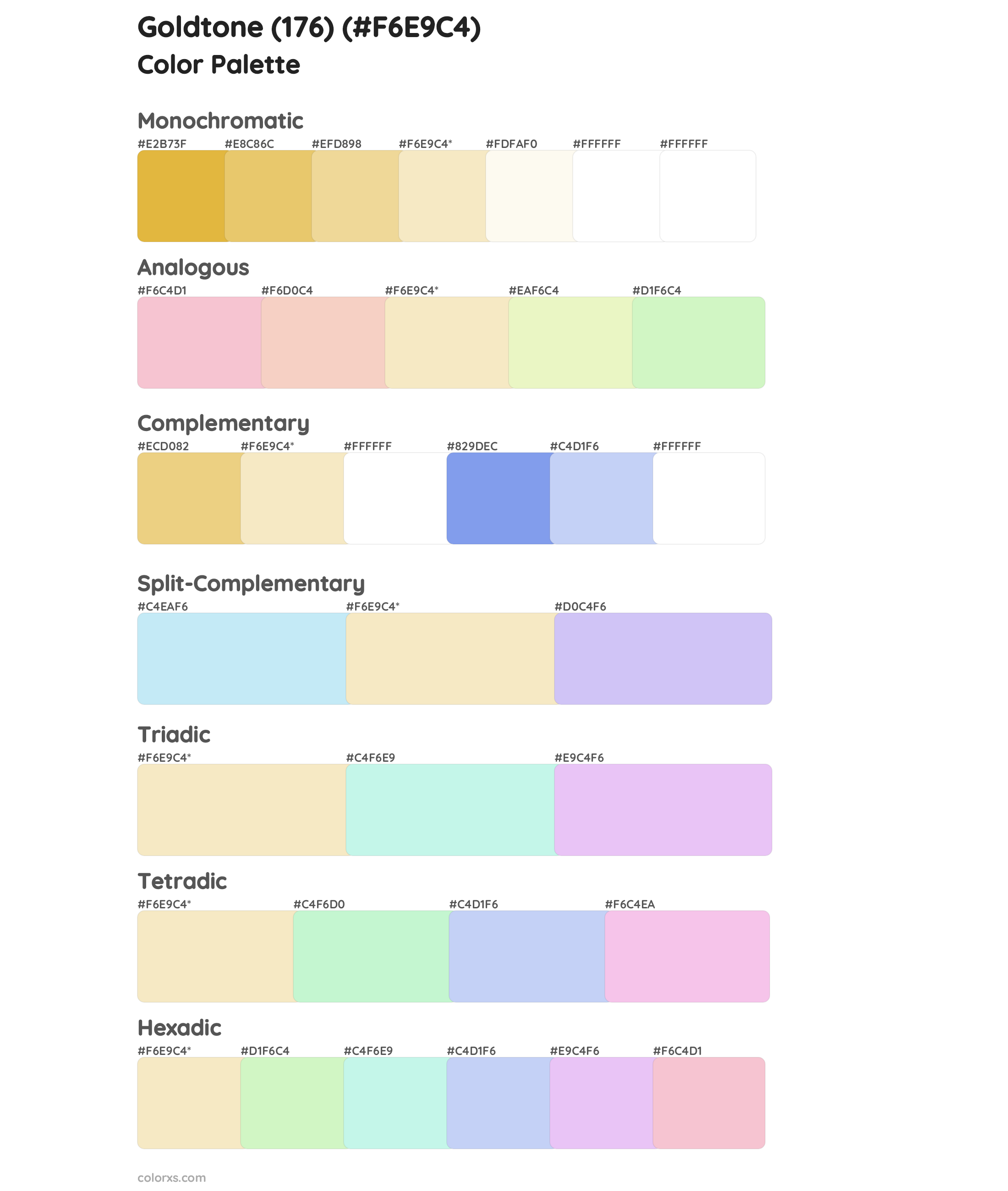 Goldtone (176) Color Scheme Palettes