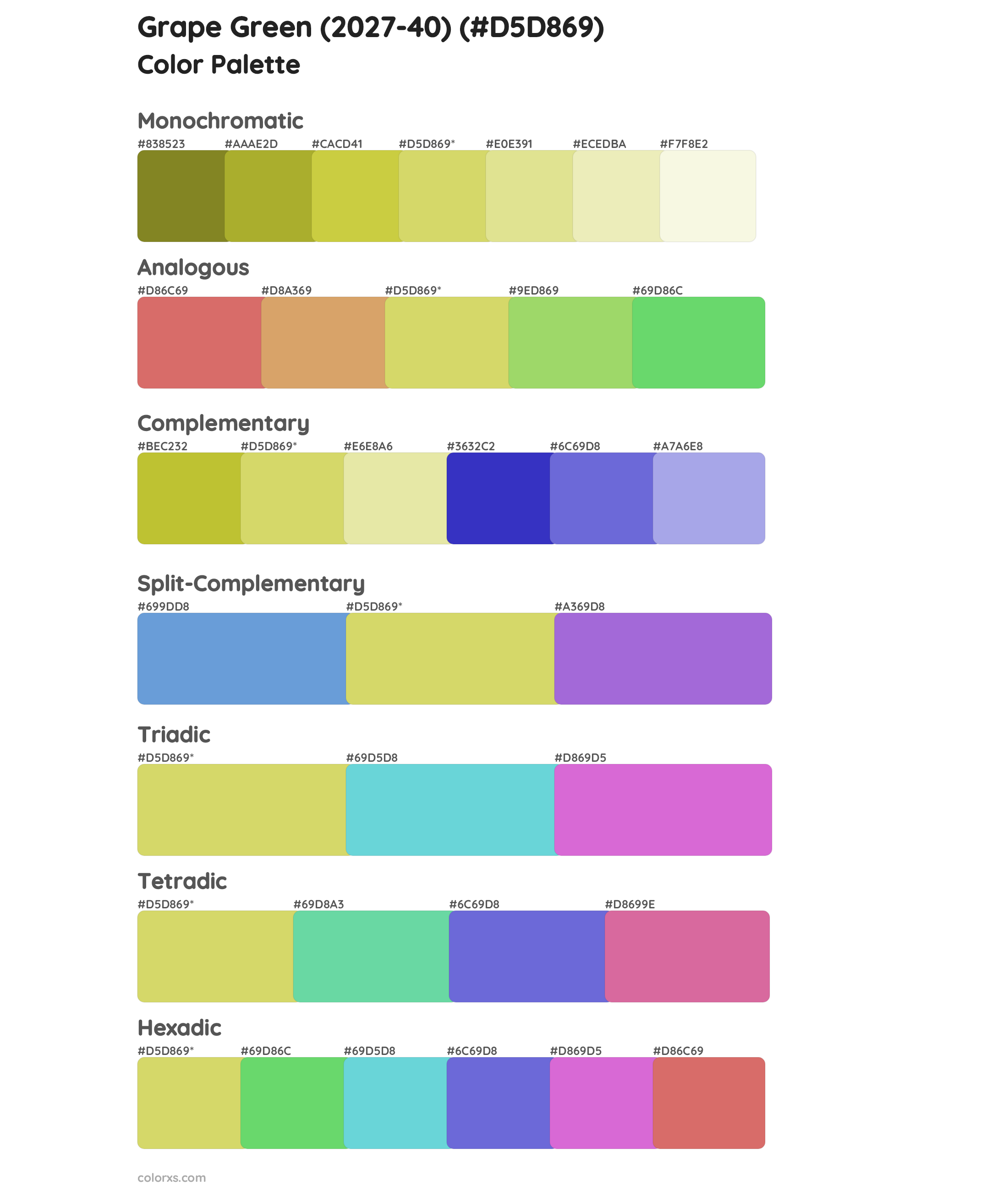 Grape Green (2027-40) Color Scheme Palettes