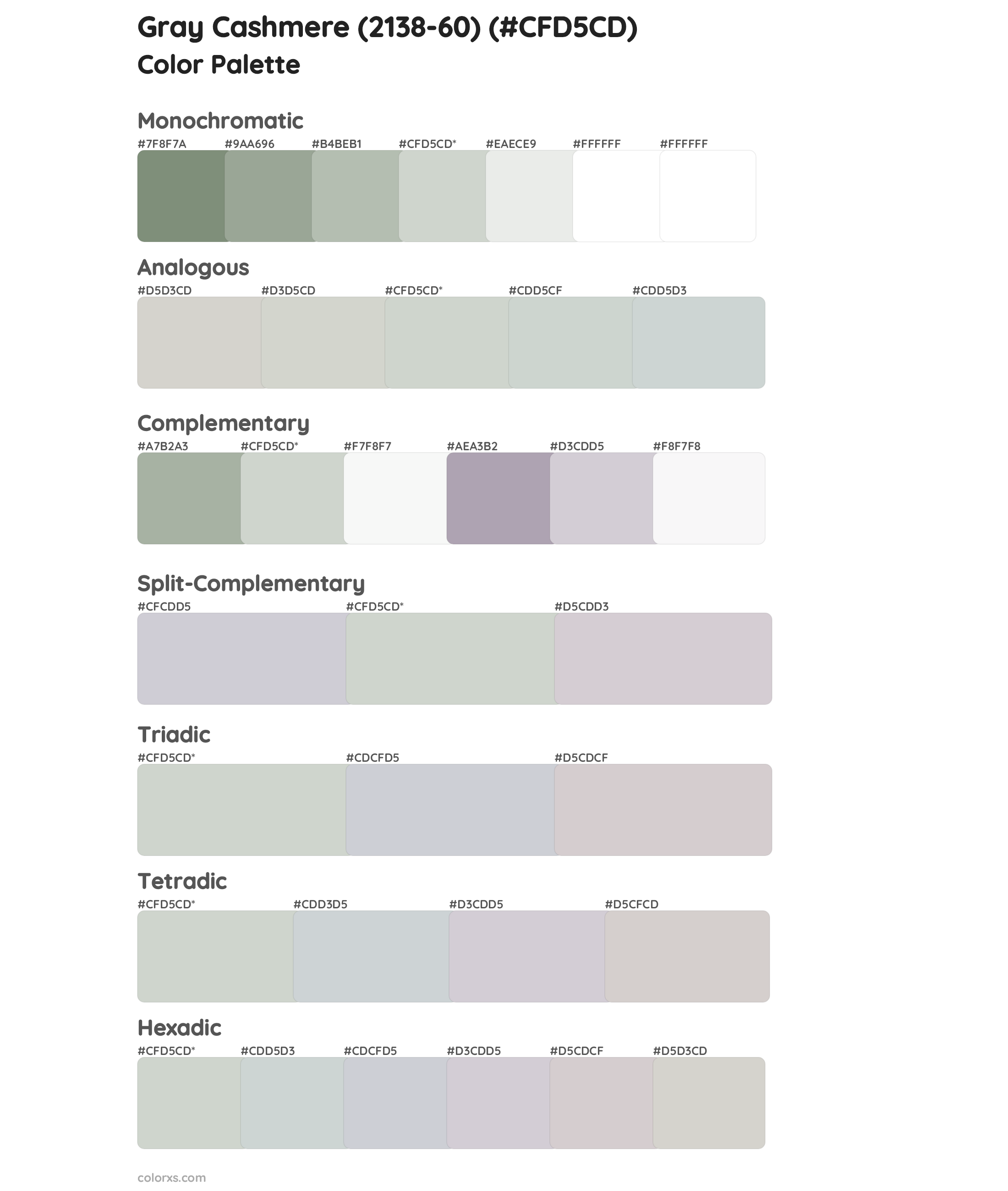 Gray Cashmere (2138-60) Color Scheme Palettes