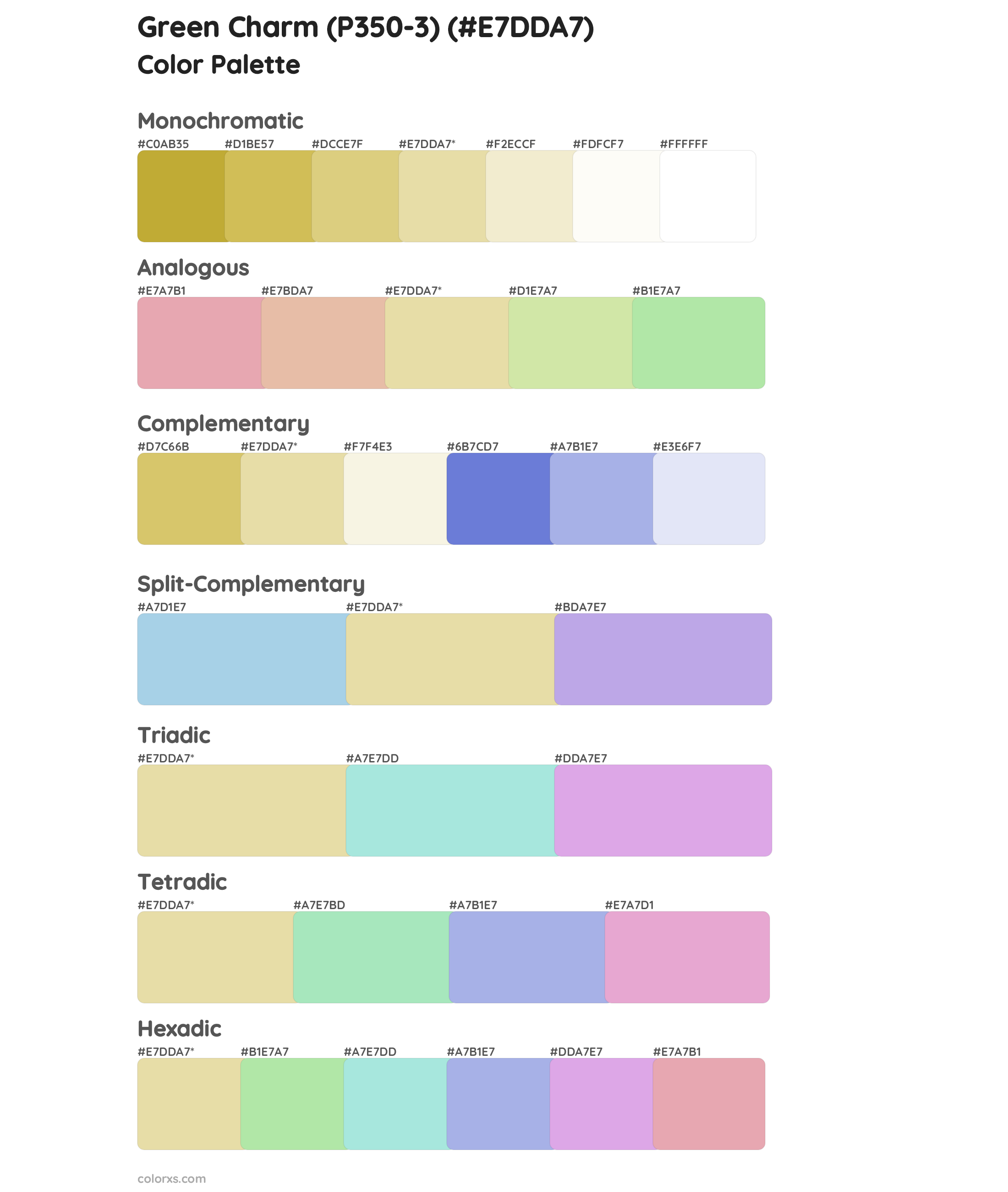 Green Charm (P350-3) Color Scheme Palettes