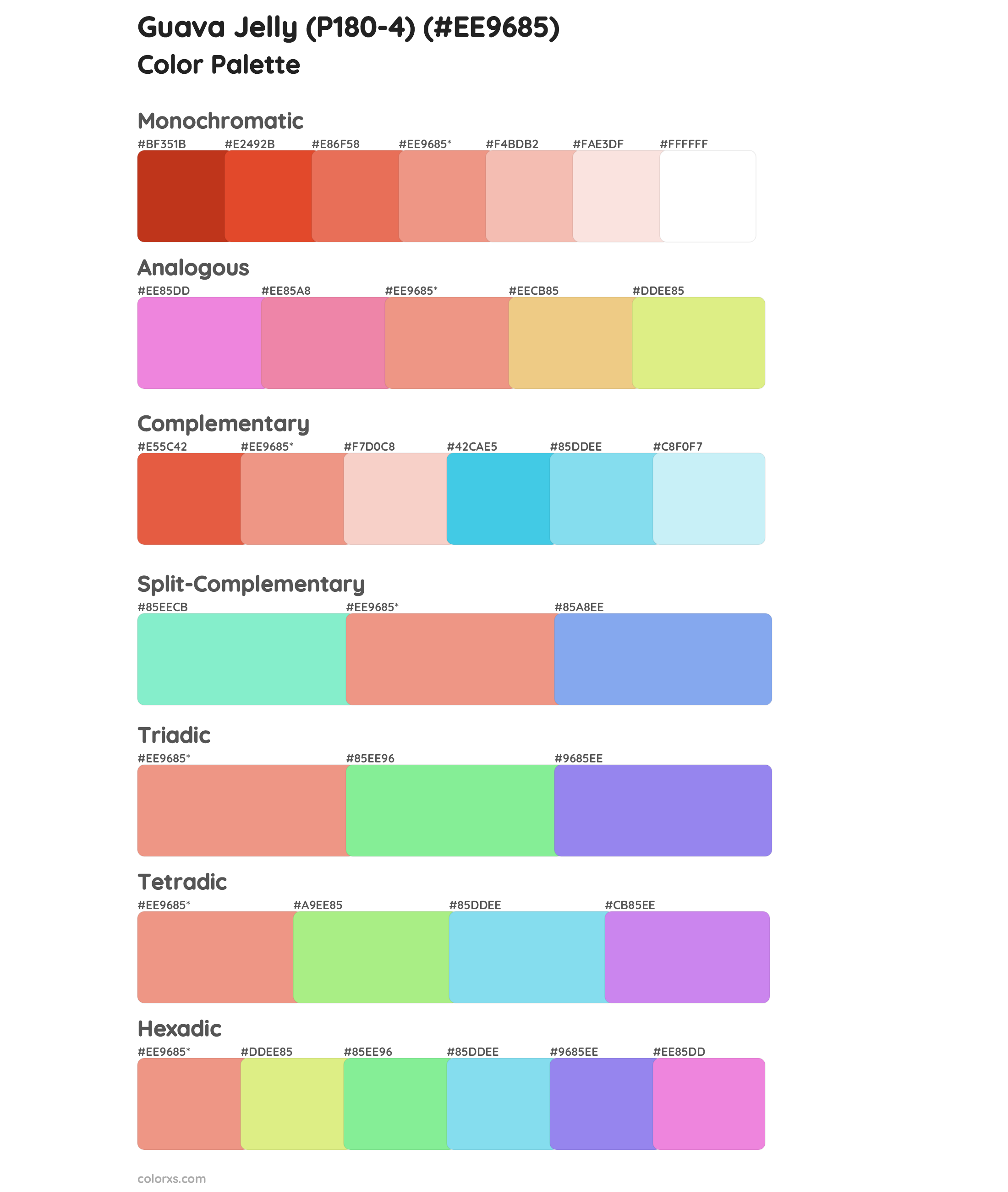 Guava Jelly (P180-4) Color Scheme Palettes