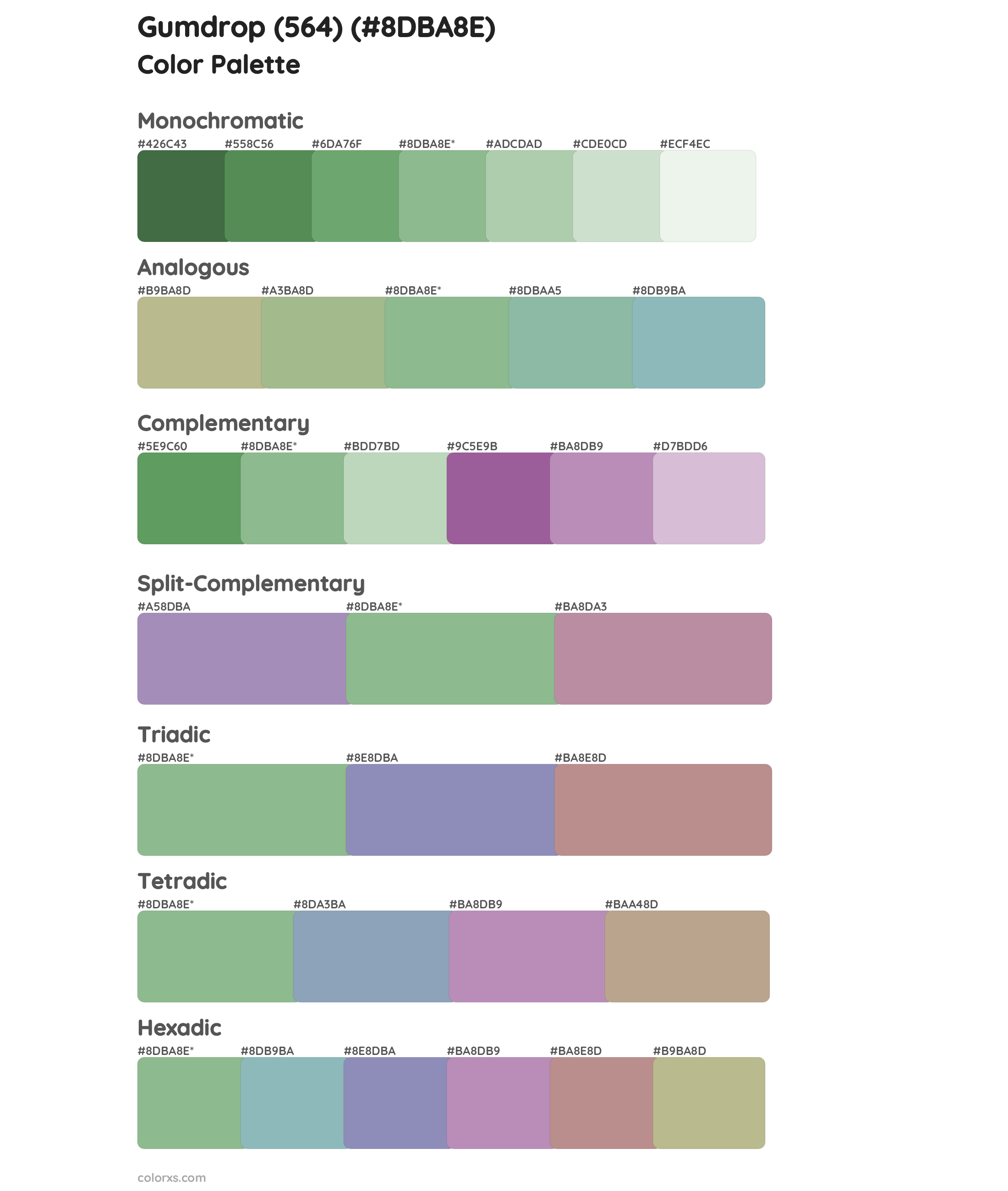 Gumdrop (564) Color Scheme Palettes