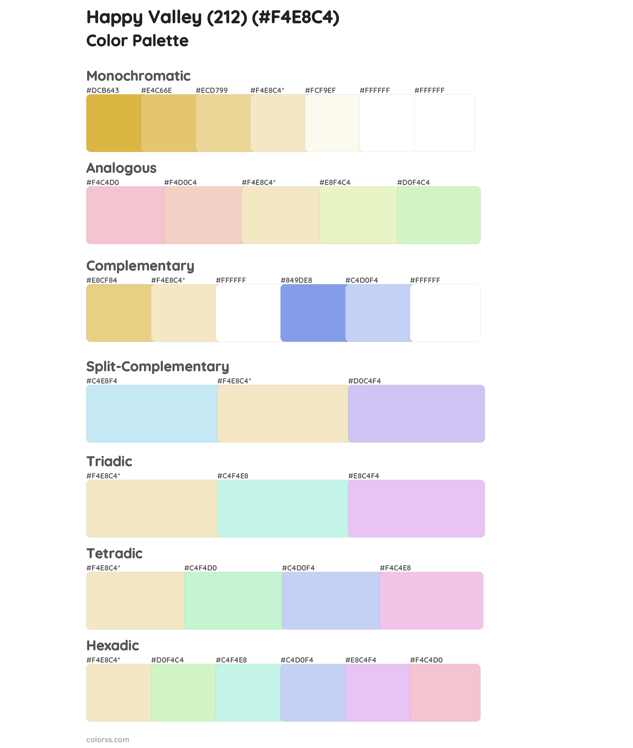 Happy Valley (212) Color Scheme Palettes