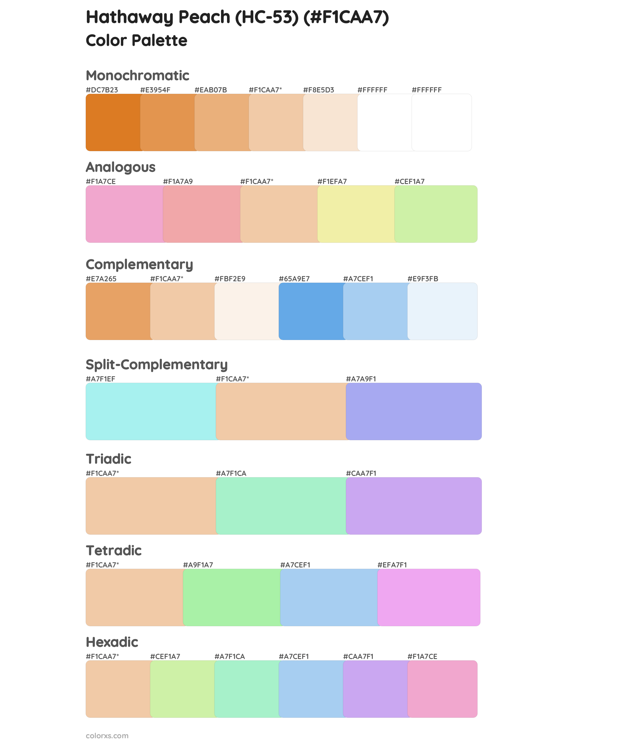 Hathaway Peach (HC-53) Color Scheme Palettes