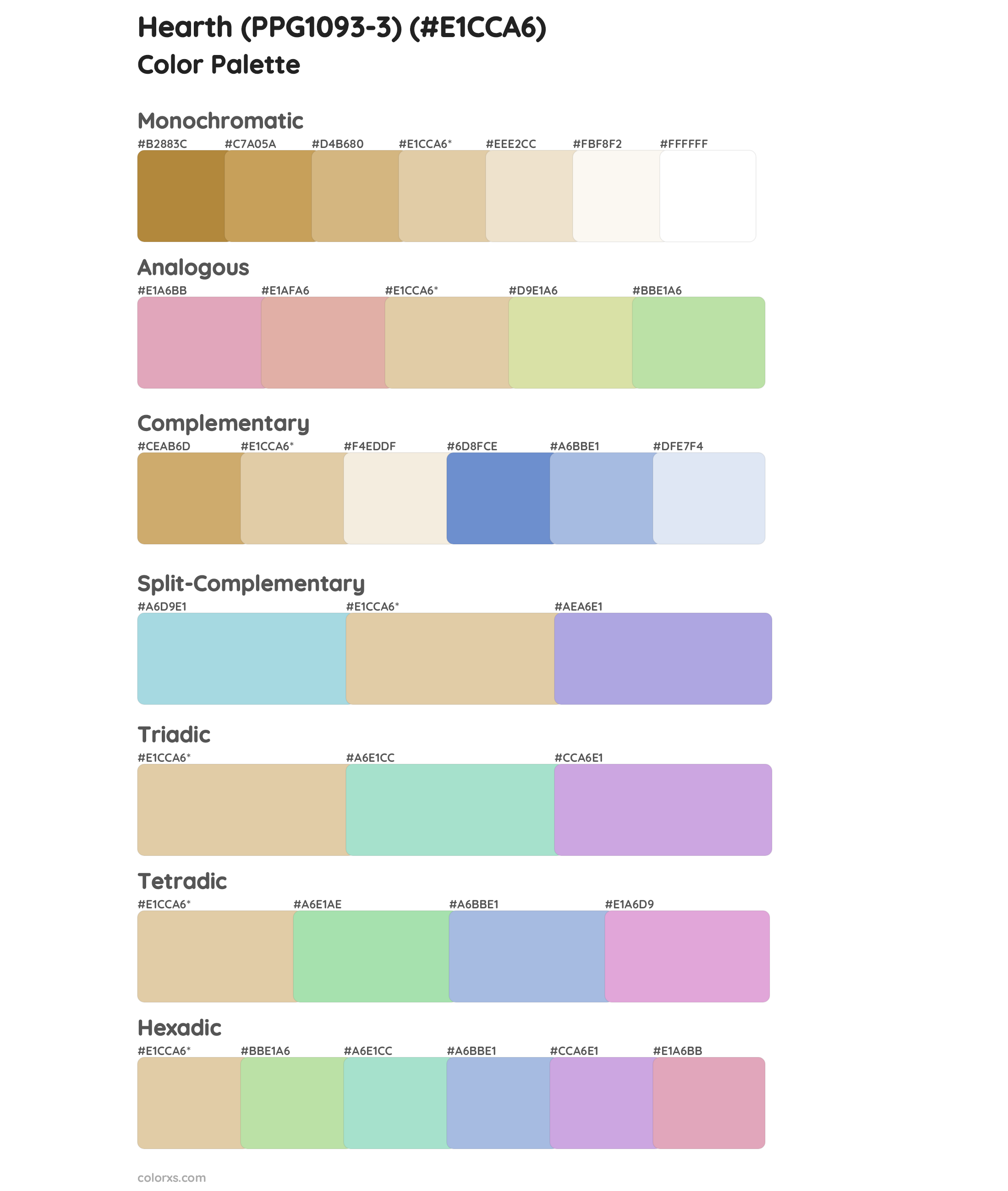 Hearth (PPG1093-3) Color Scheme Palettes