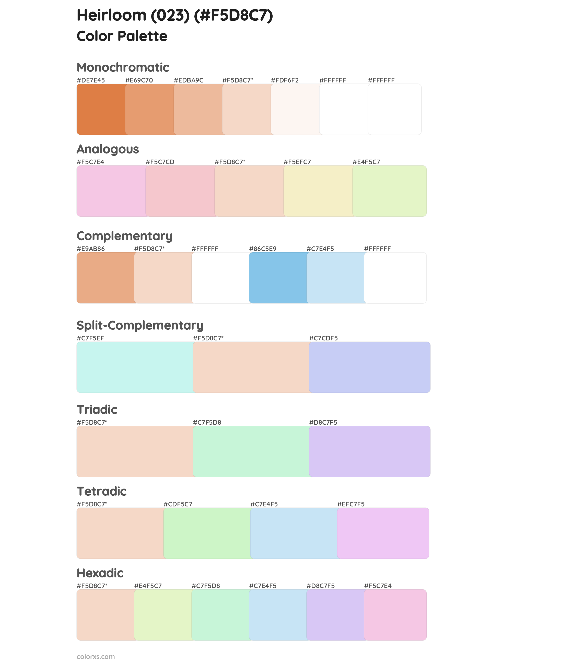 Heirloom (023) Color Scheme Palettes