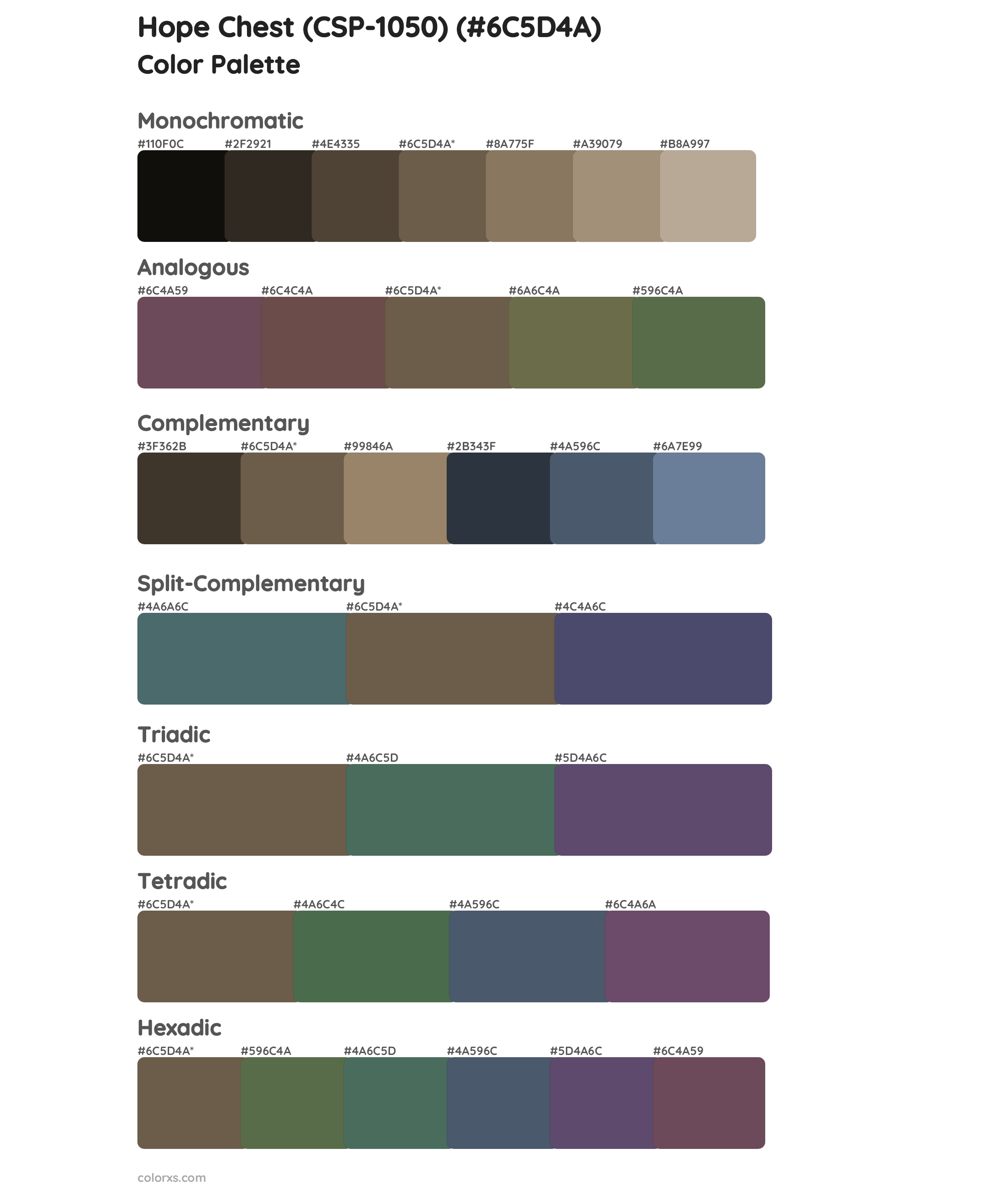 Hope Chest (CSP-1050) Color Scheme Palettes