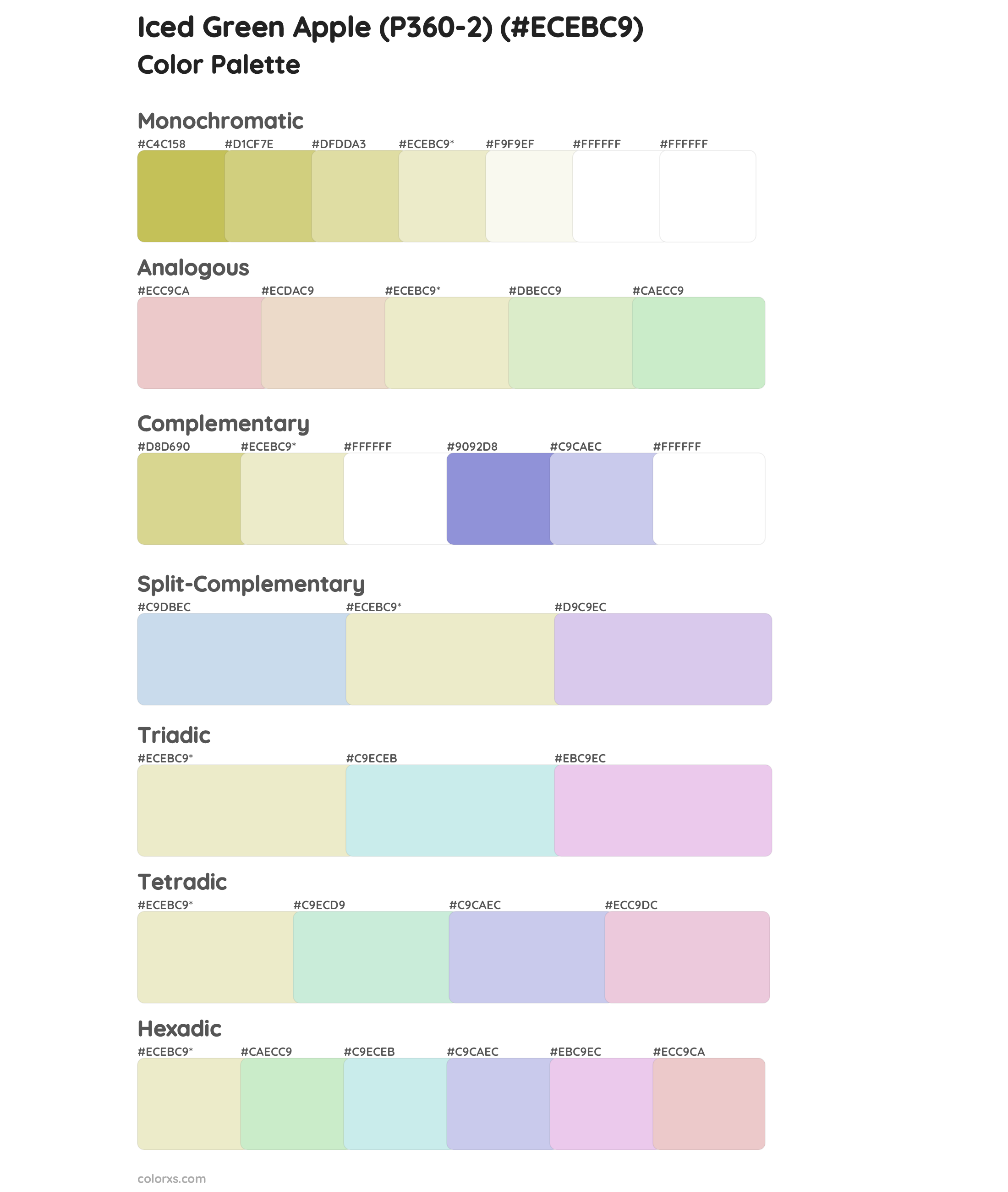 Iced Green Apple (P360-2) Color Scheme Palettes