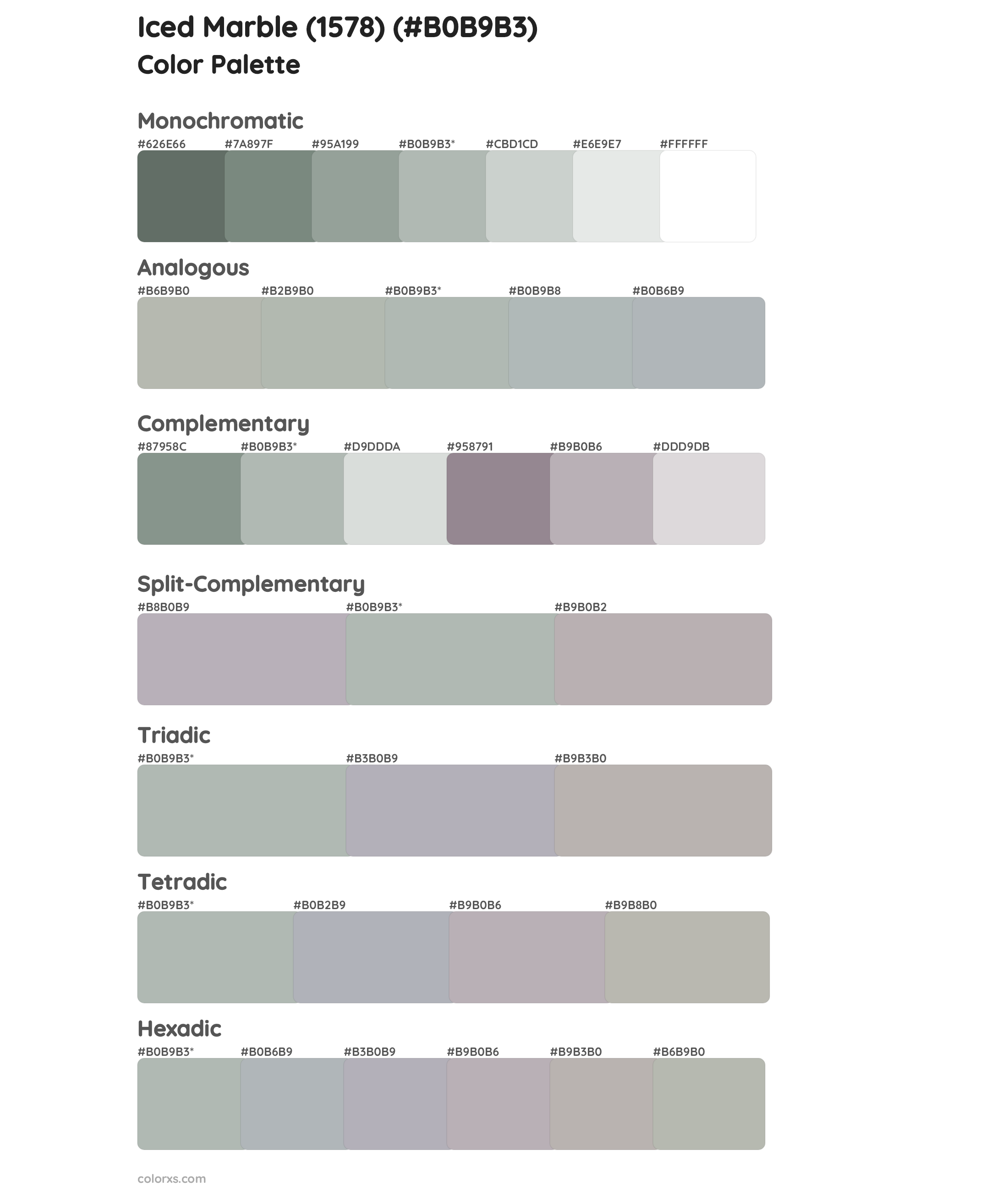 Iced Marble (1578) Color Scheme Palettes