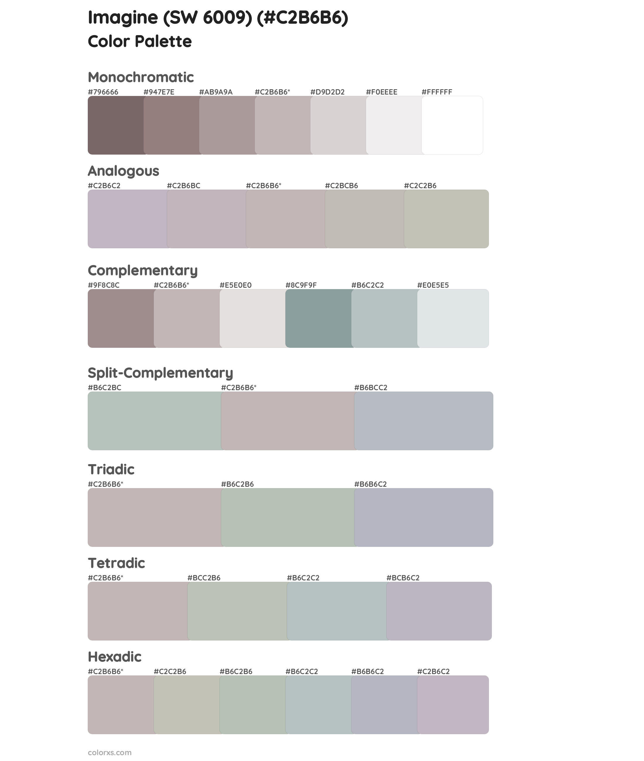 Imagine (SW 6009) Color Scheme Palettes