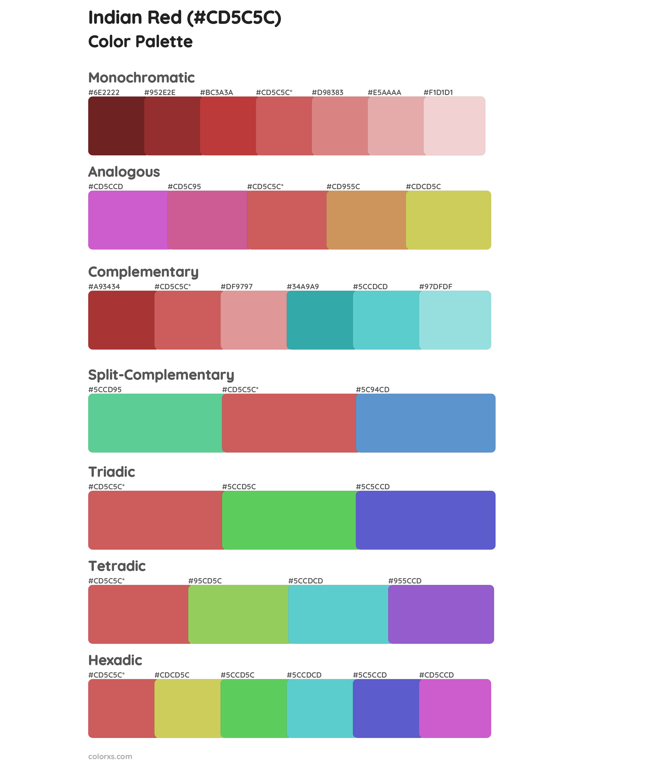 Indian Red Color Scheme Palettes