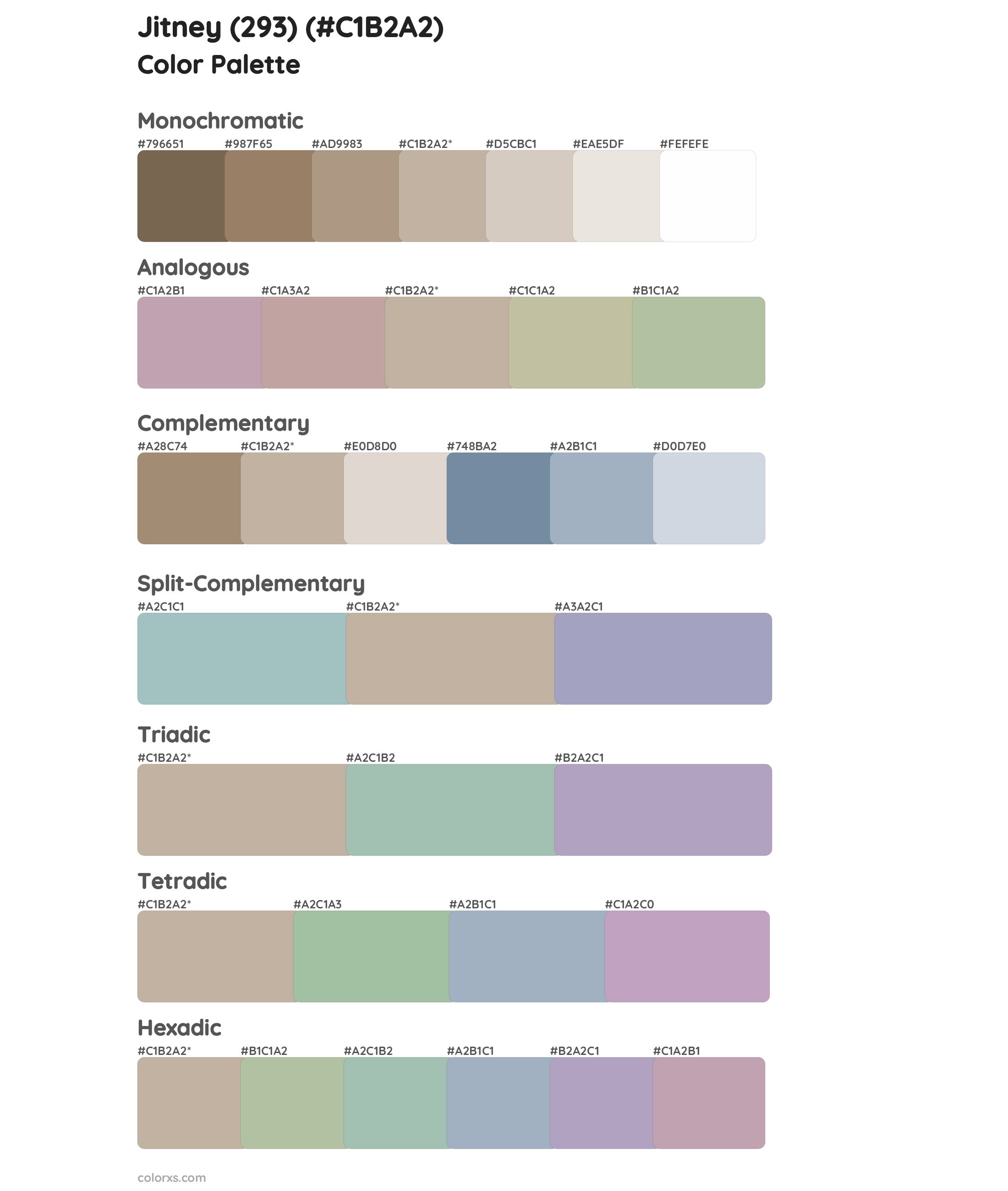 Jitney (293) Color Scheme Palettes