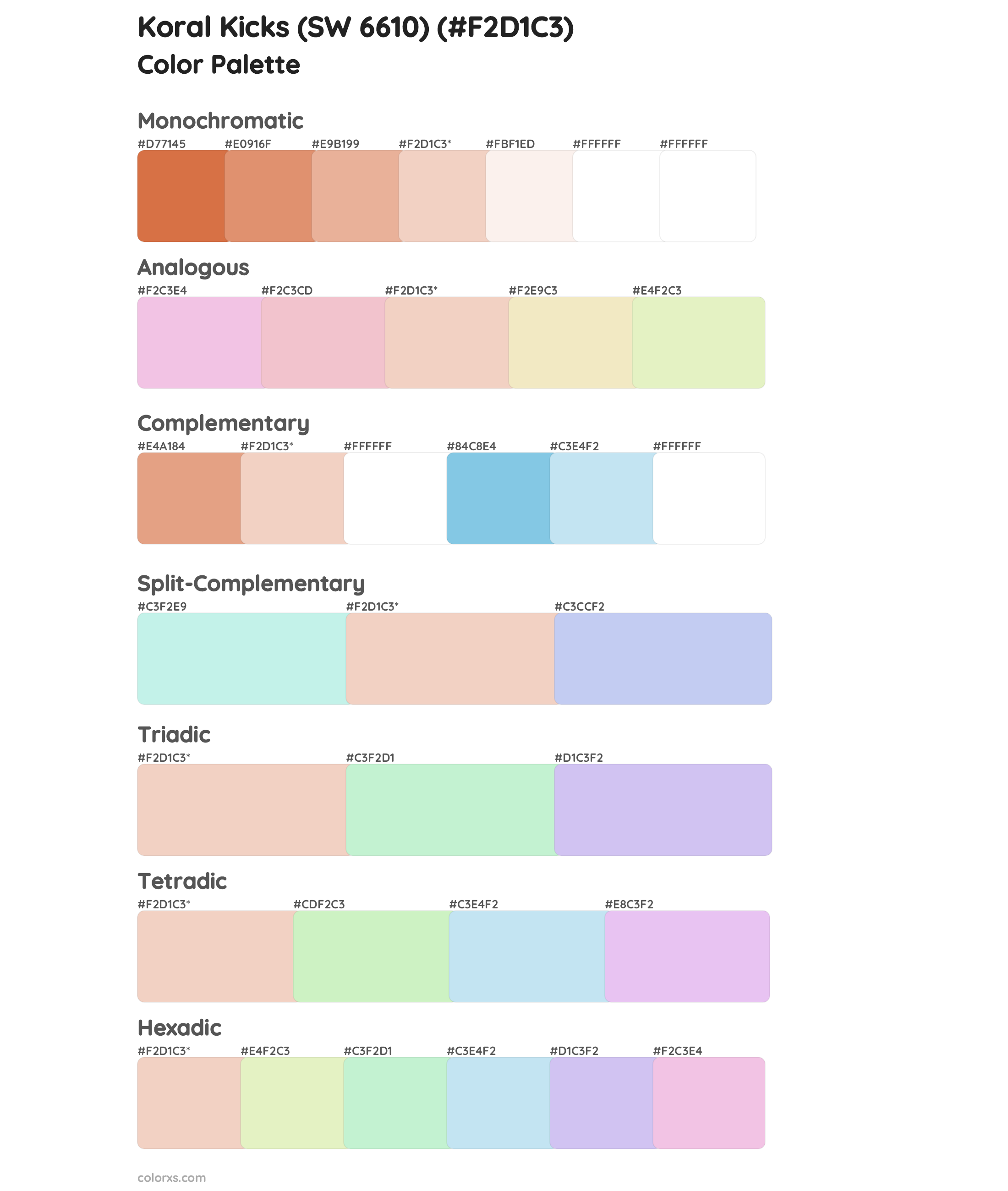 Koral Kicks (SW 6610) Color Scheme Palettes