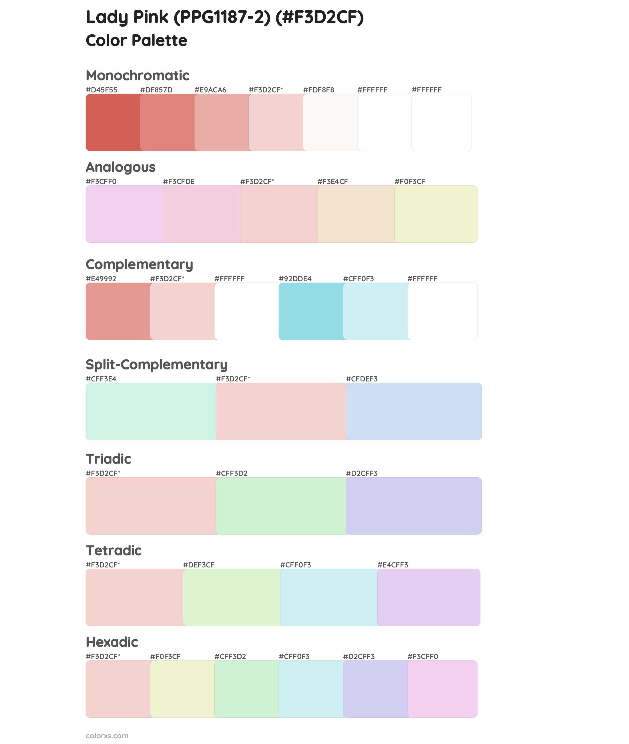 Lady Pink (PPG1187-2) Color Scheme Palettes