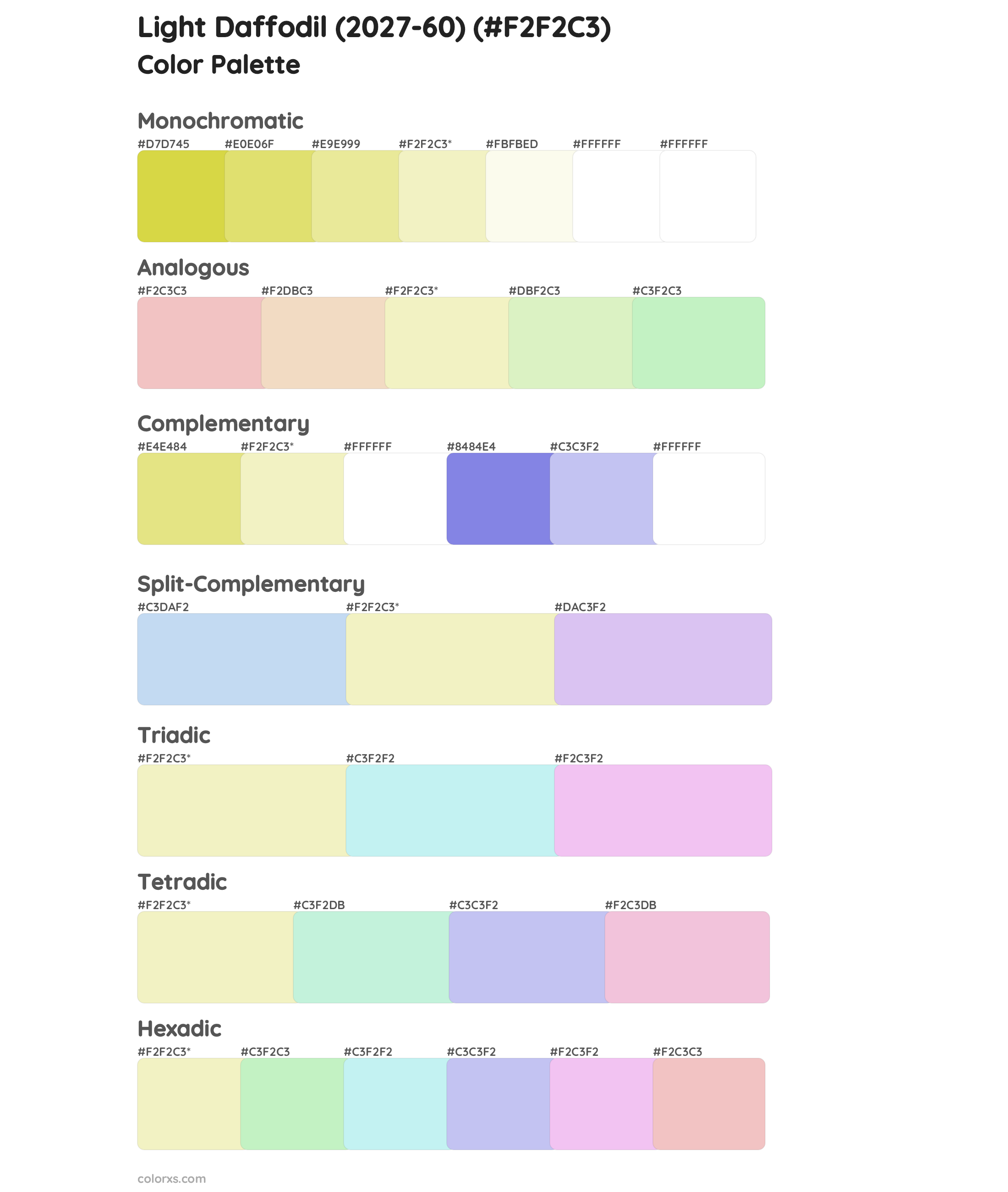 Light Daffodil (2027-60) Color Scheme Palettes