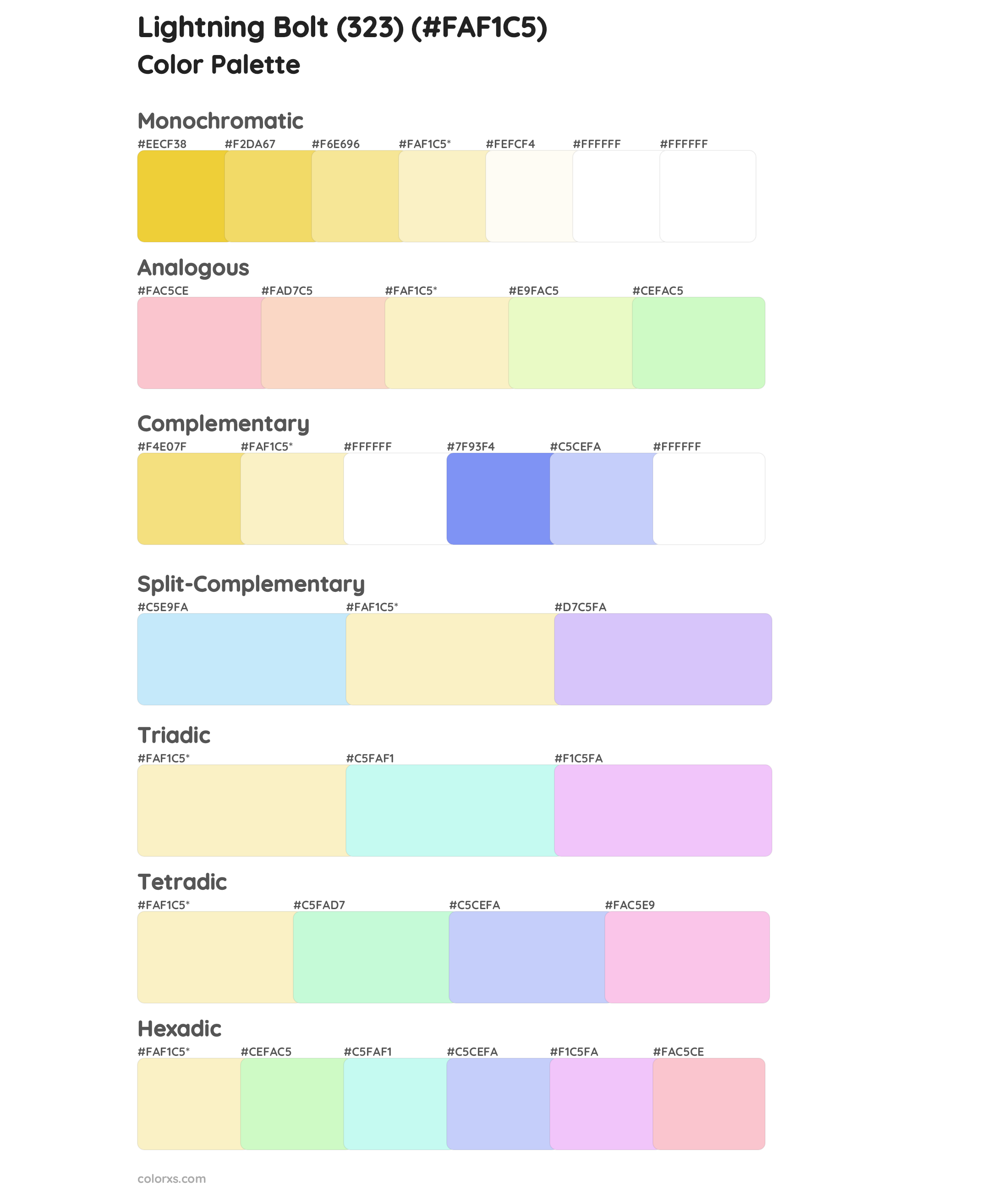 Lightning Bolt (323) Color Scheme Palettes