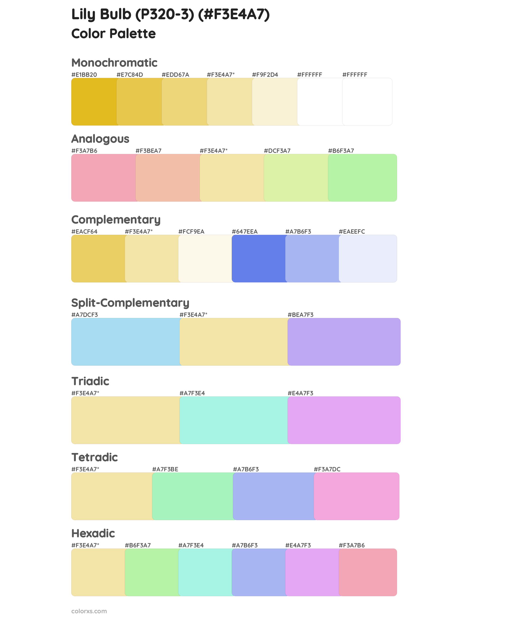 Lily Bulb (P320-3) Color Scheme Palettes