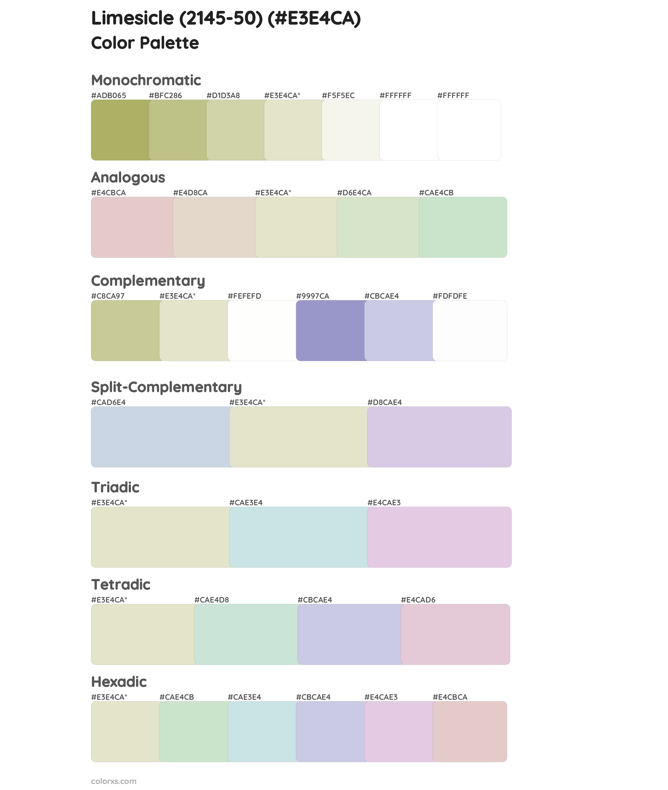 Limesicle (2145-50) Color Scheme Palettes