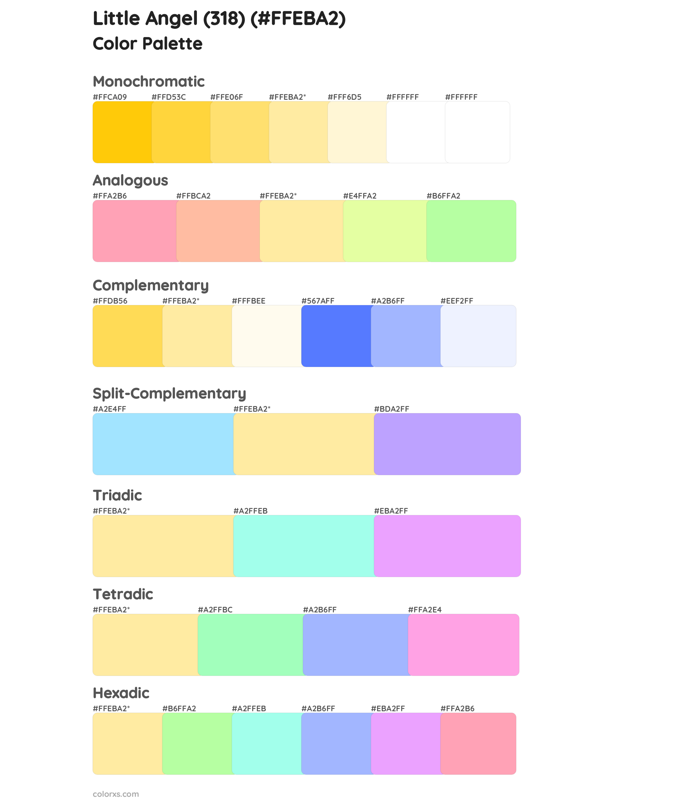 Little Angel (318) Color Scheme Palettes