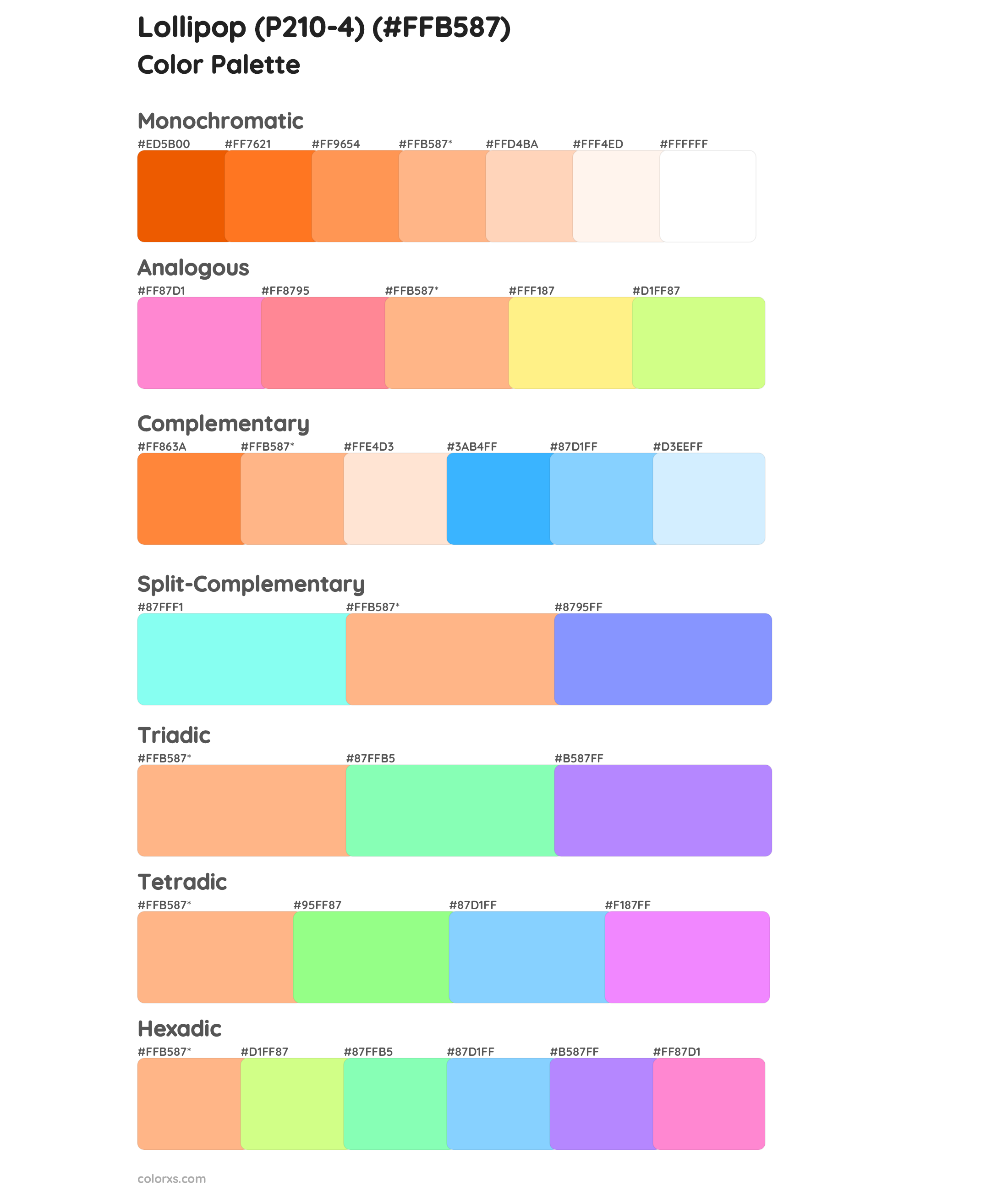 Lollipop (P210-4) Color Scheme Palettes