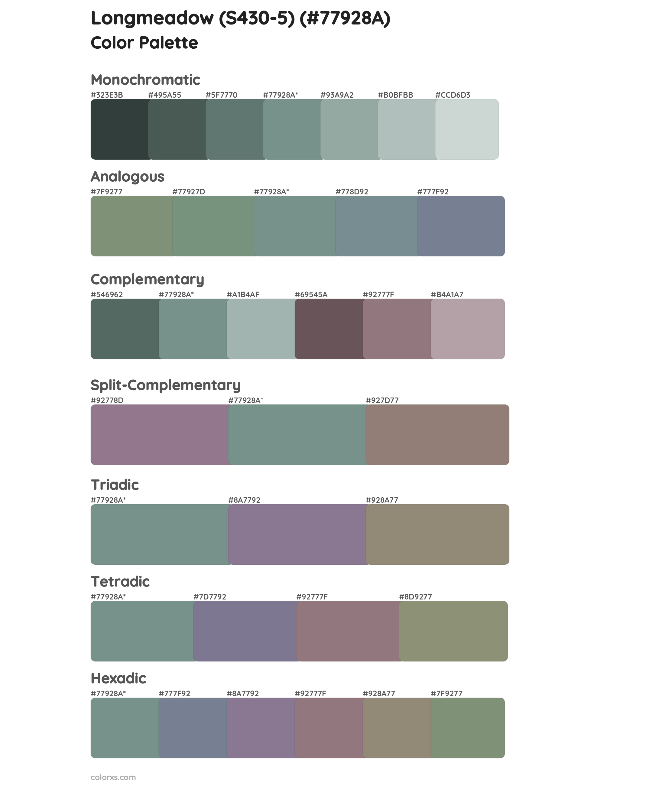 Longmeadow (S430-5) Color Scheme Palettes