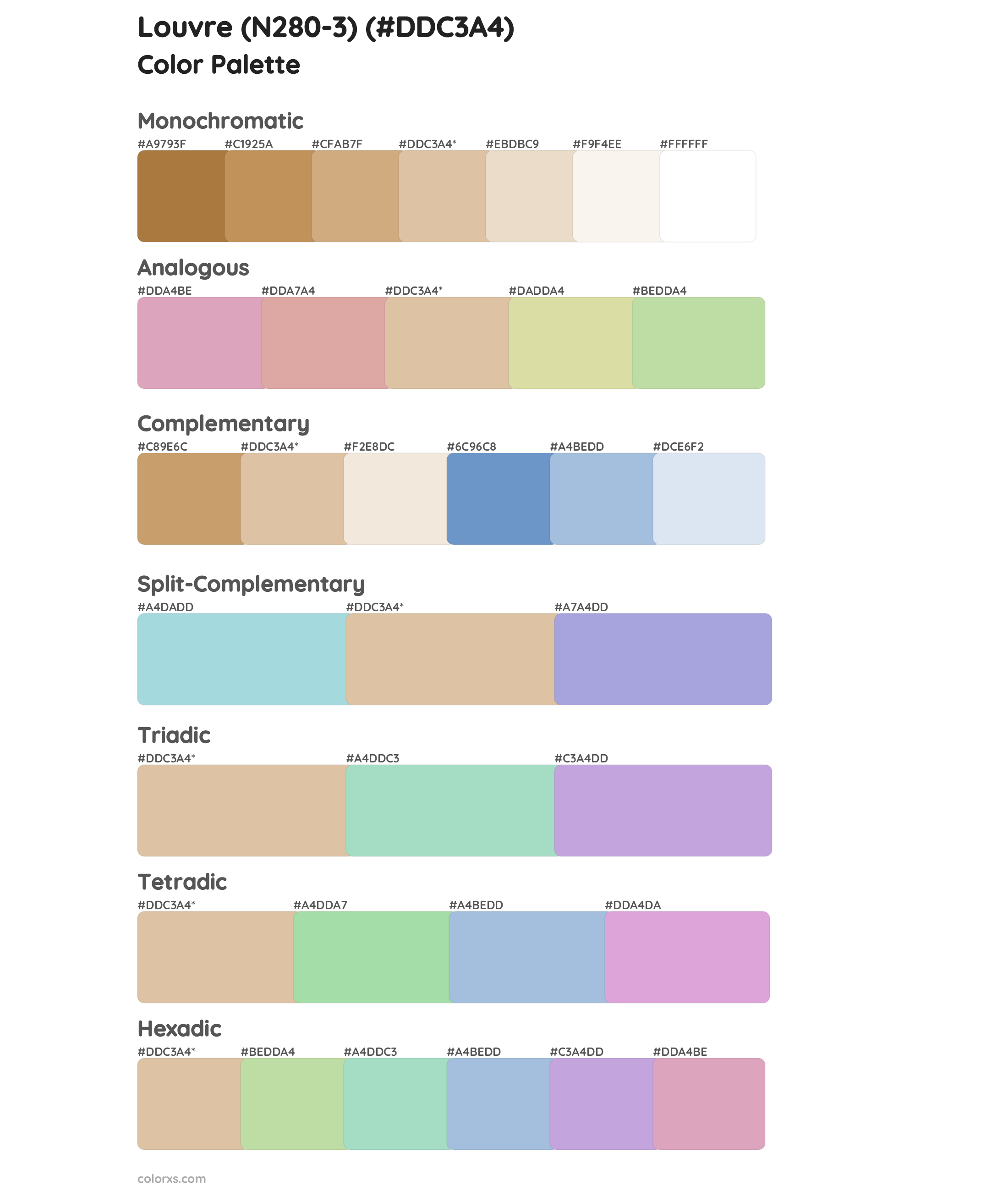 Louvre (N280-3) Color Scheme Palettes