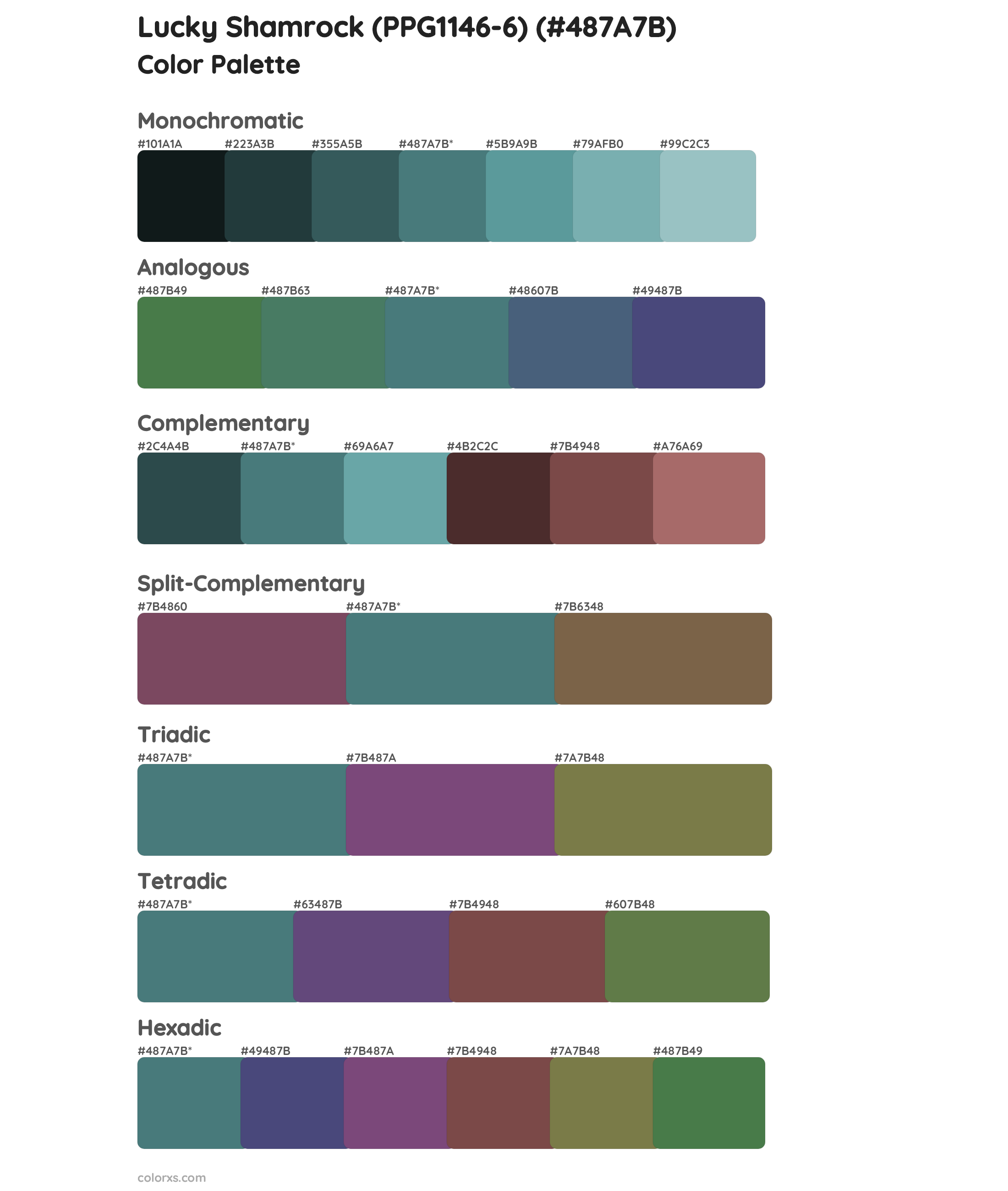 Lucky Shamrock (PPG1146-6) Color Scheme Palettes