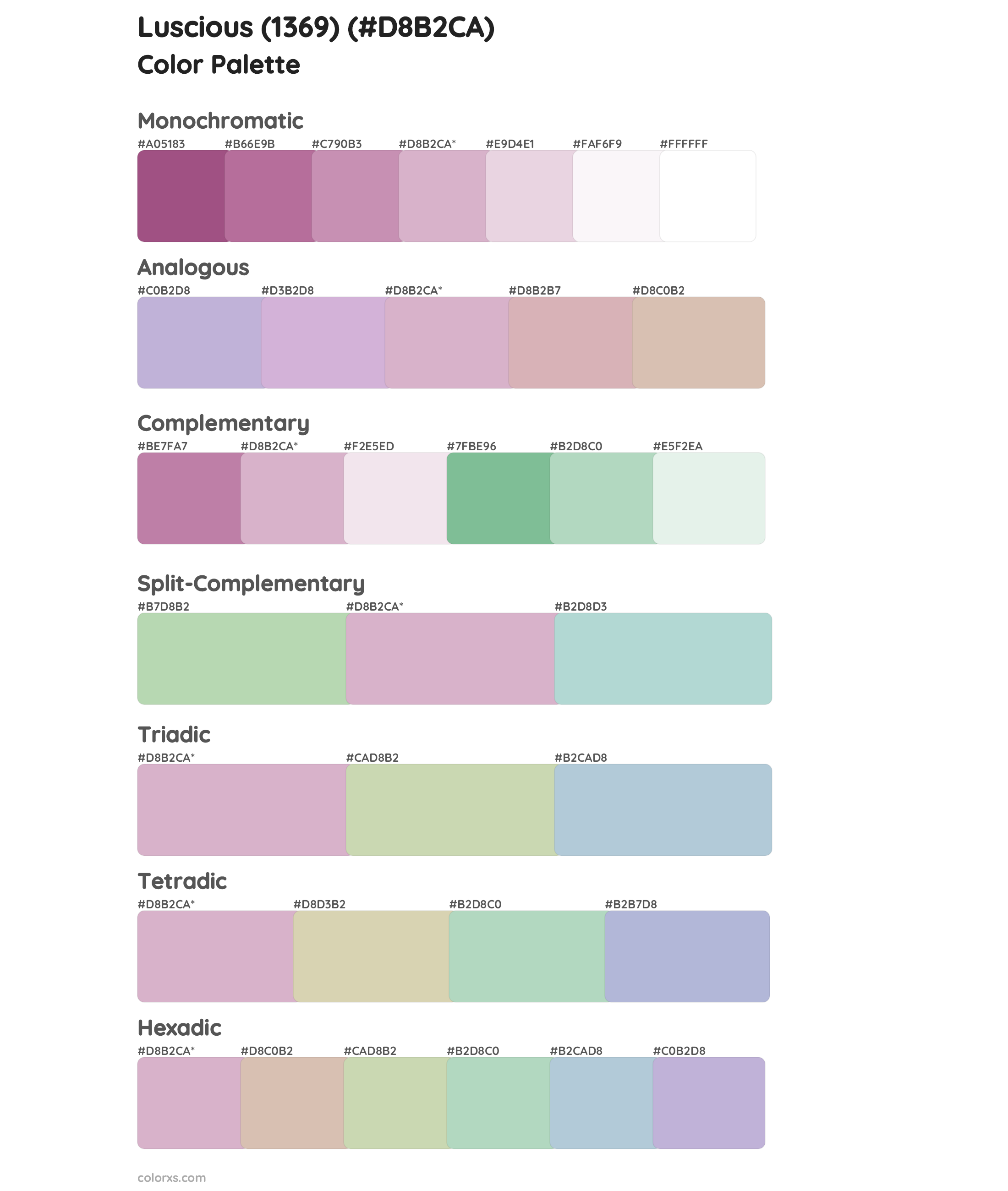 Luscious (1369) Color Scheme Palettes