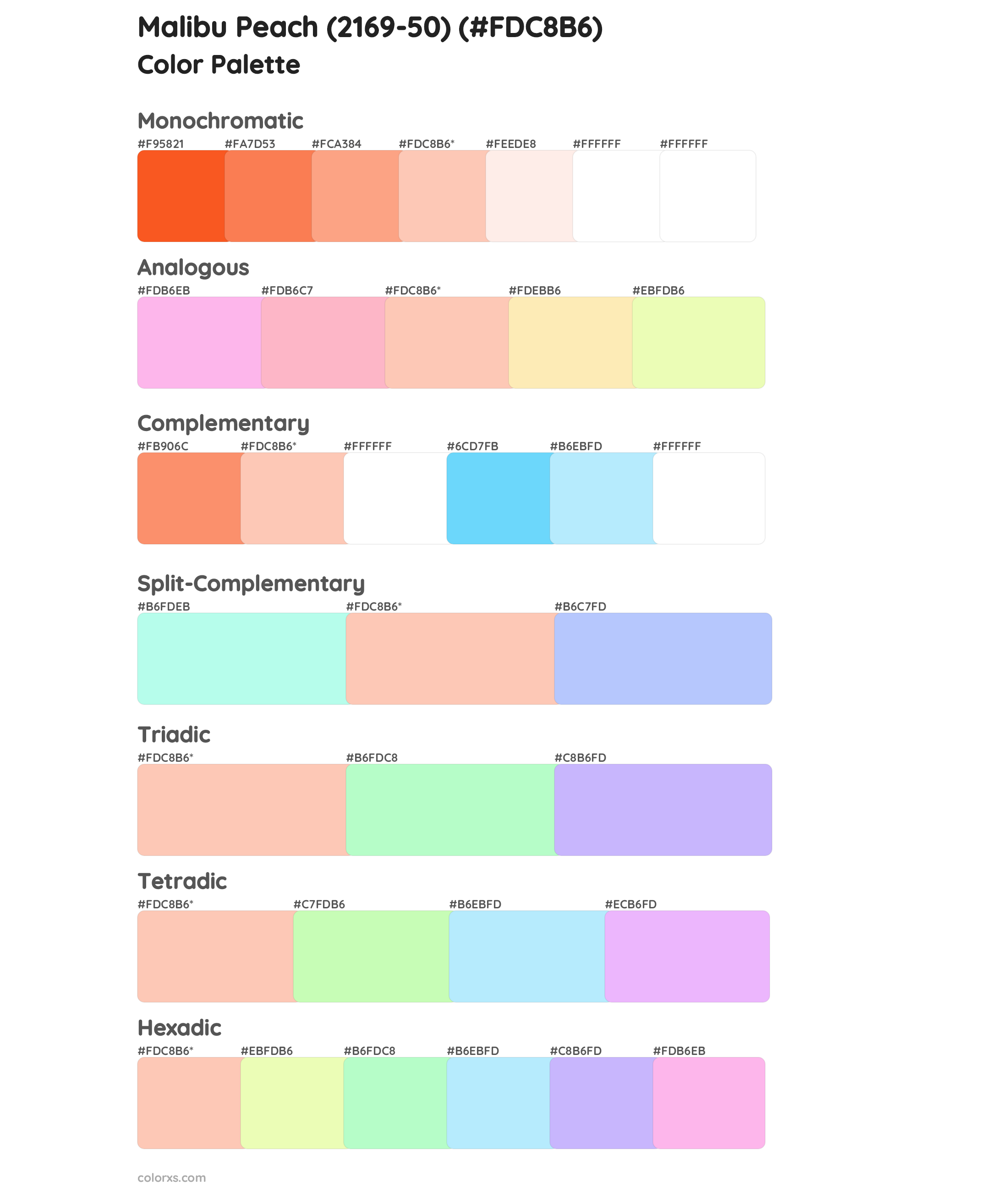 Malibu Peach (2169-50) Color Scheme Palettes