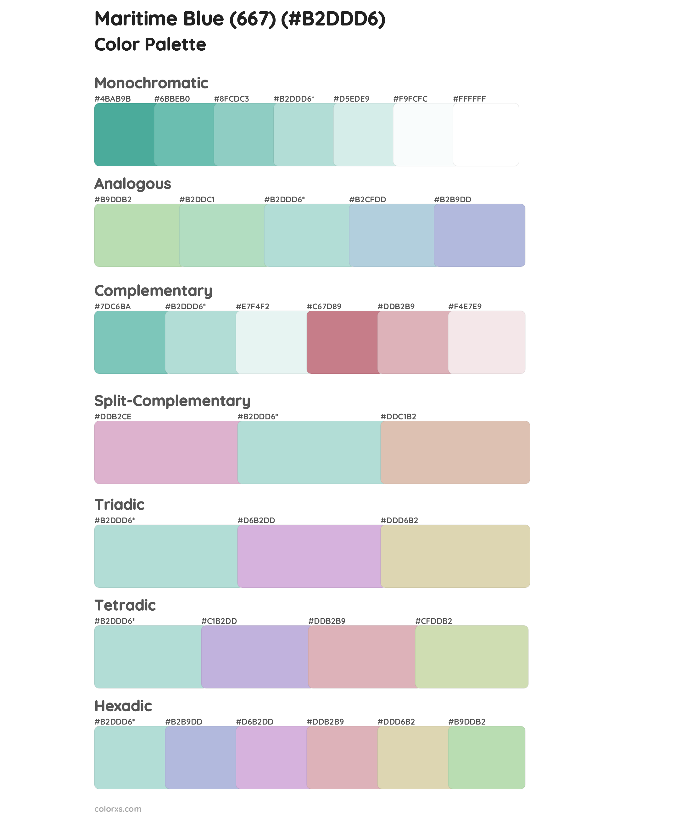 Maritime Blue (667) Color Scheme Palettes