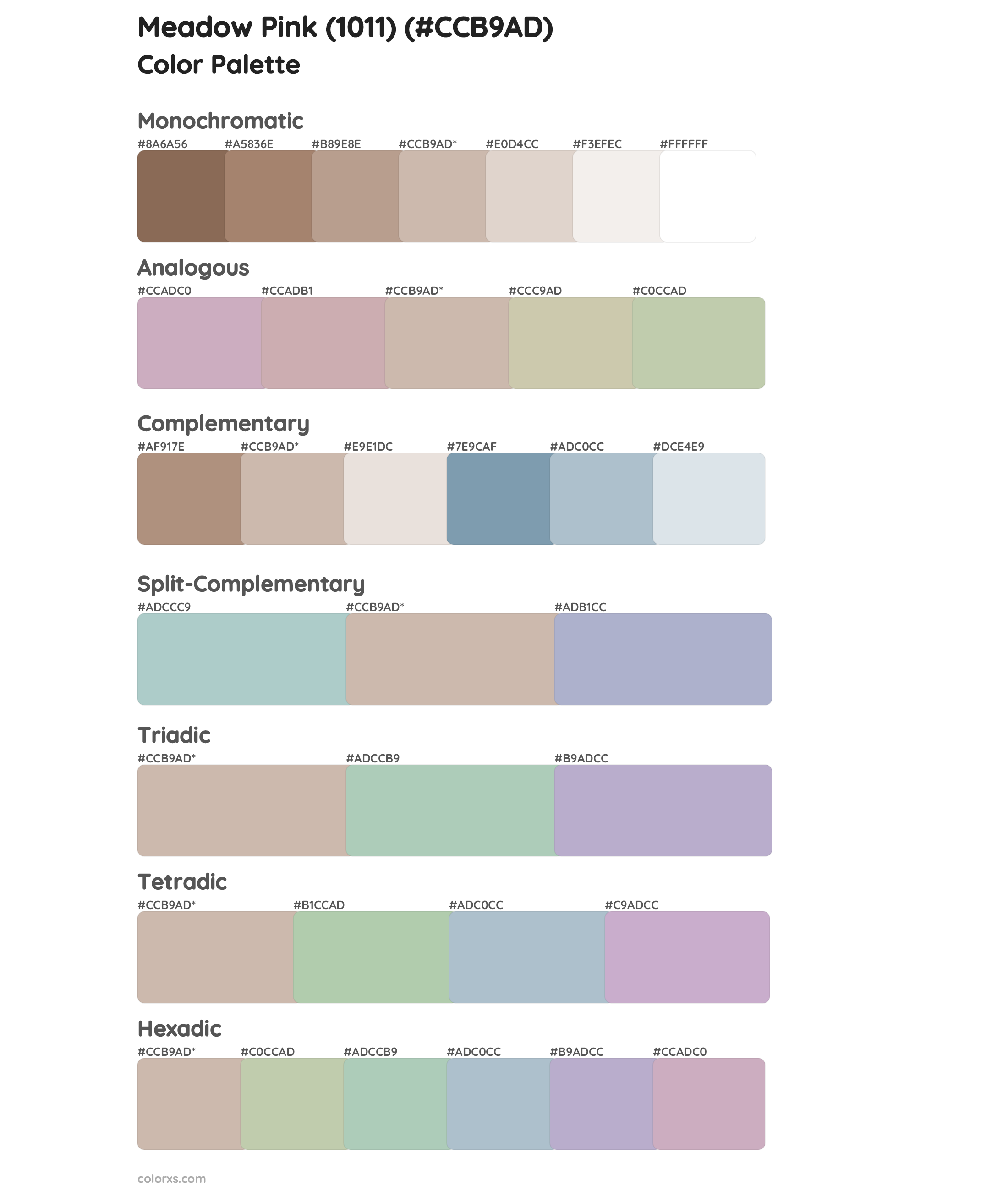 Meadow Pink (1011) Color Scheme Palettes