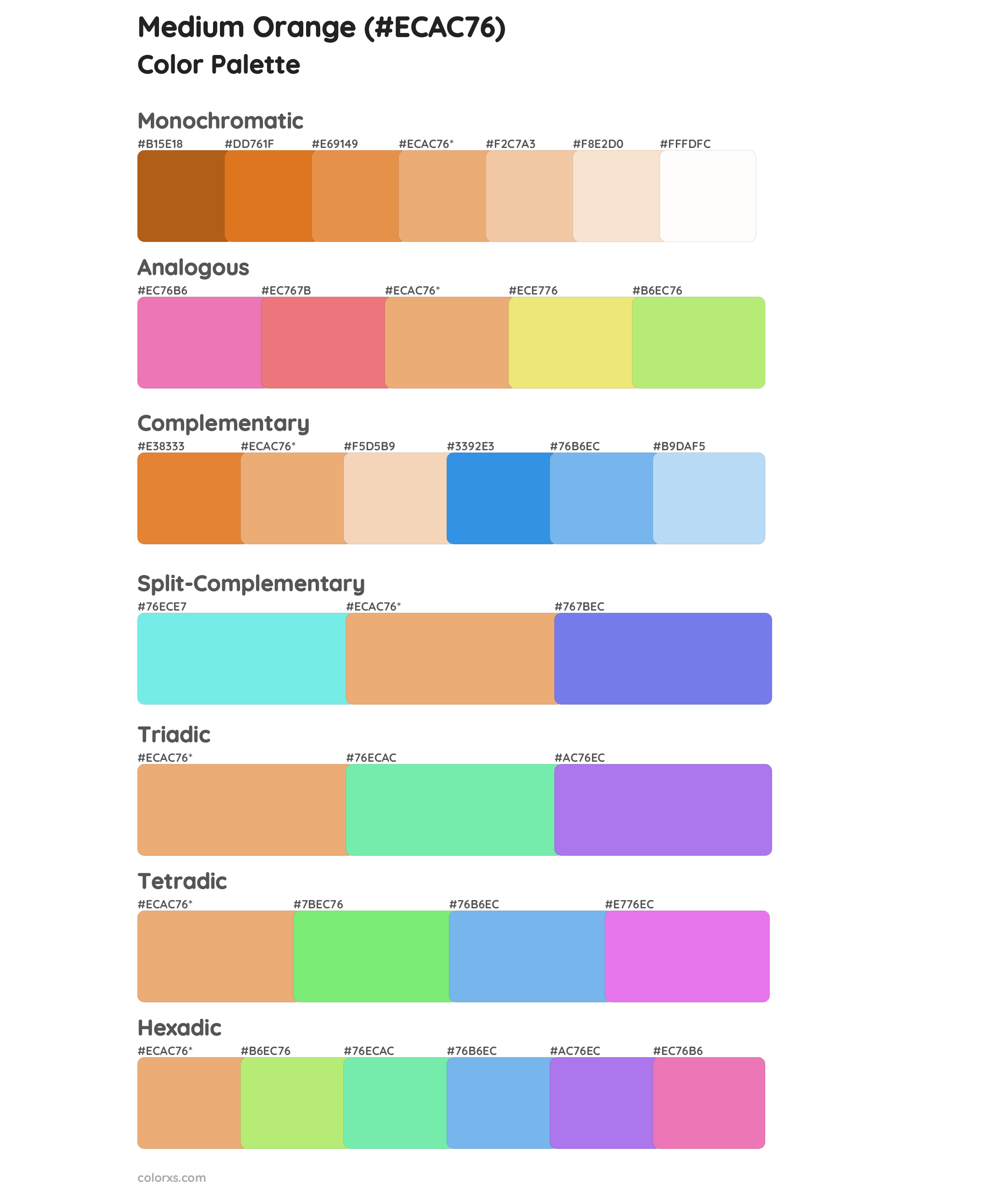 Medium Orange Color Scheme Palettes