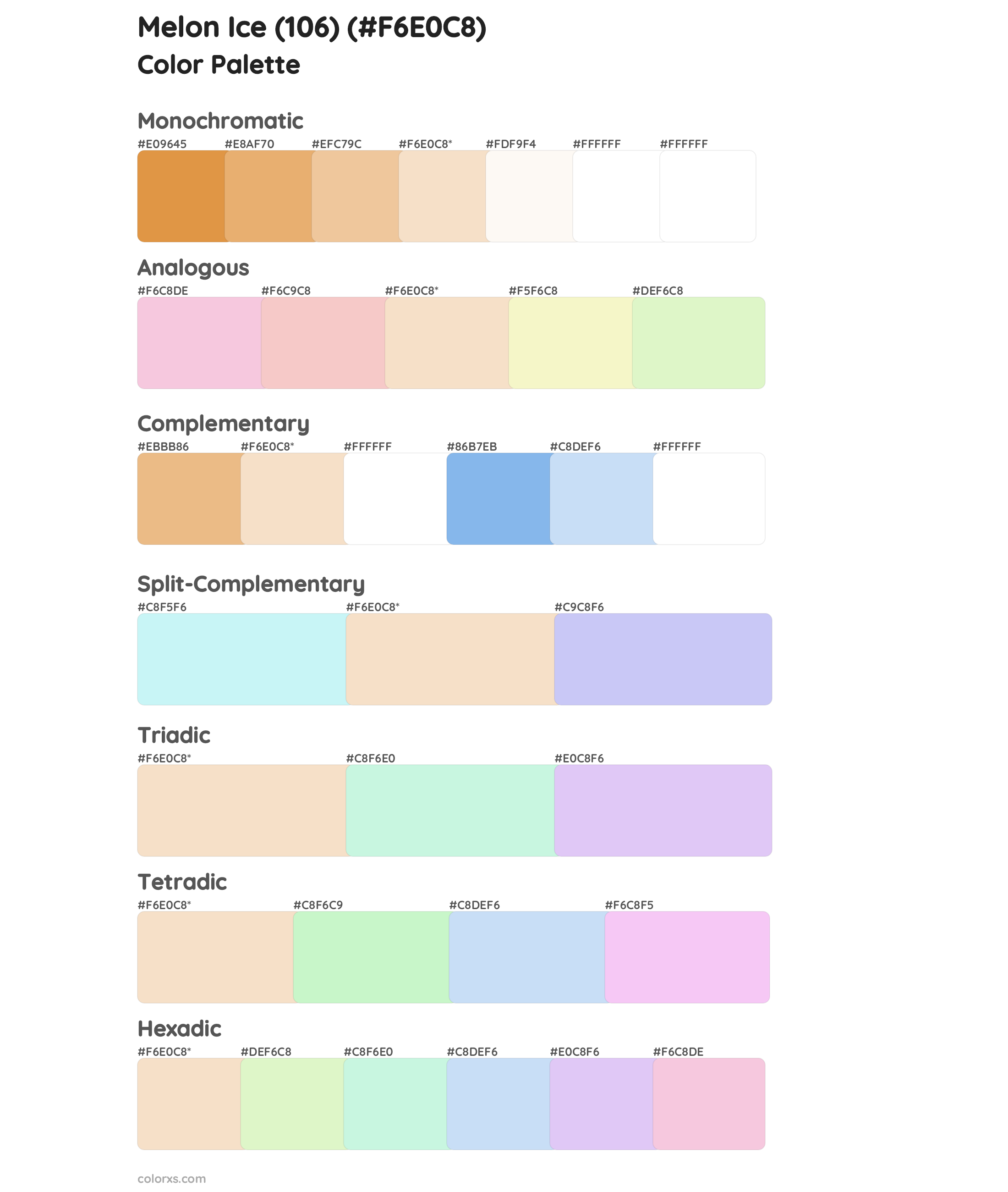 Melon Ice (106) Color Scheme Palettes