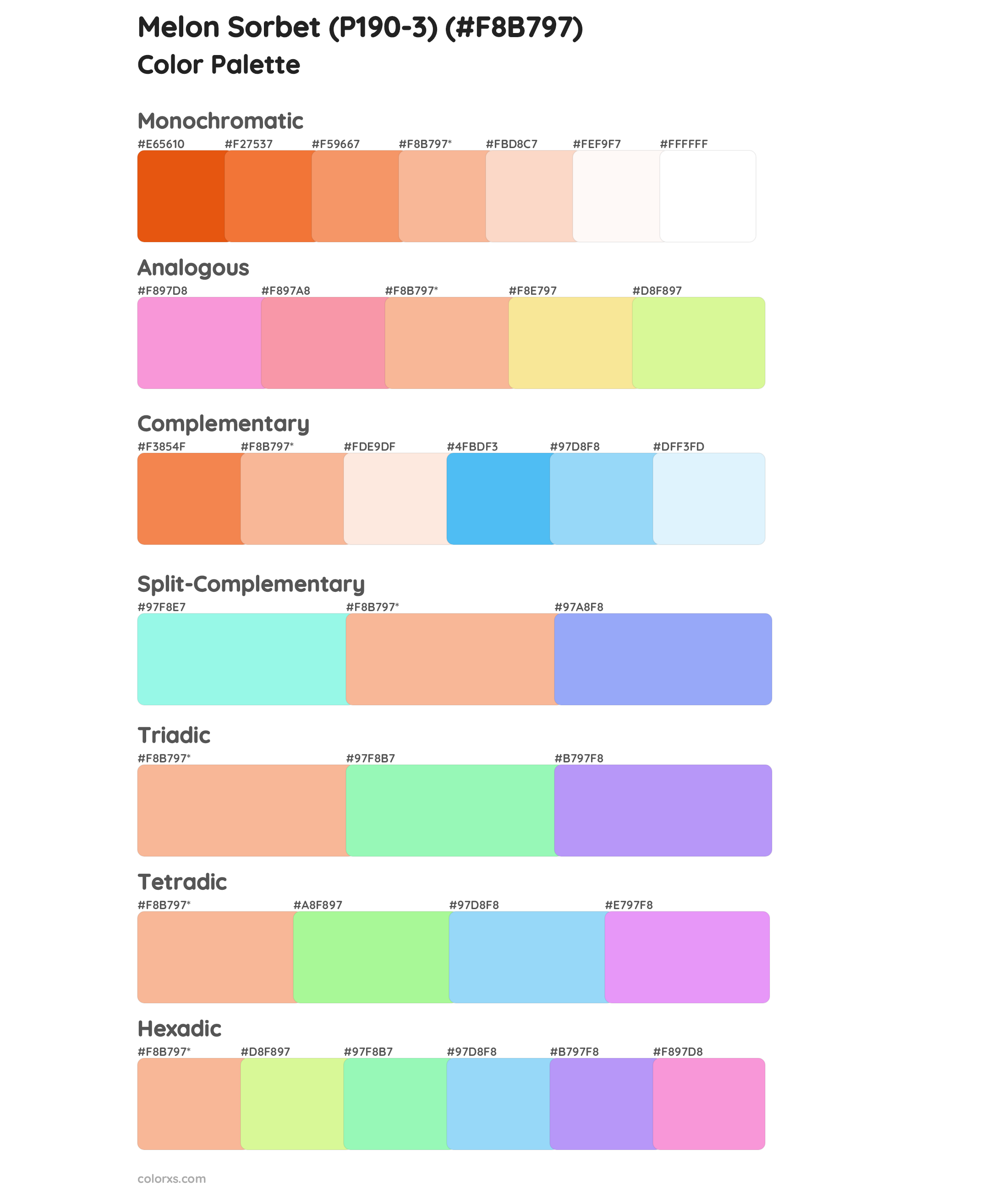 Melon Sorbet (P190-3) Color Scheme Palettes