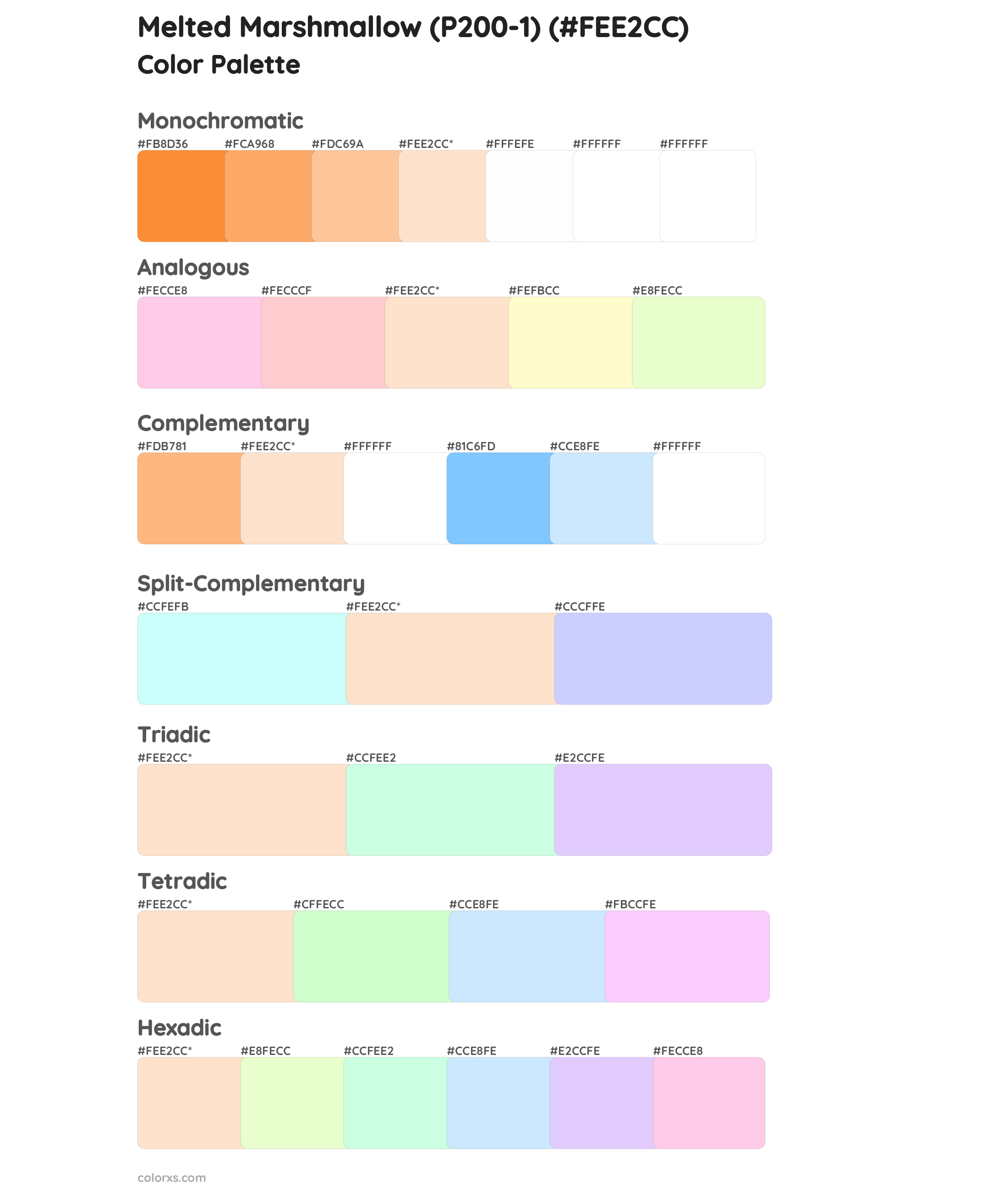 Melted Marshmallow (P200-1) Color Scheme Palettes