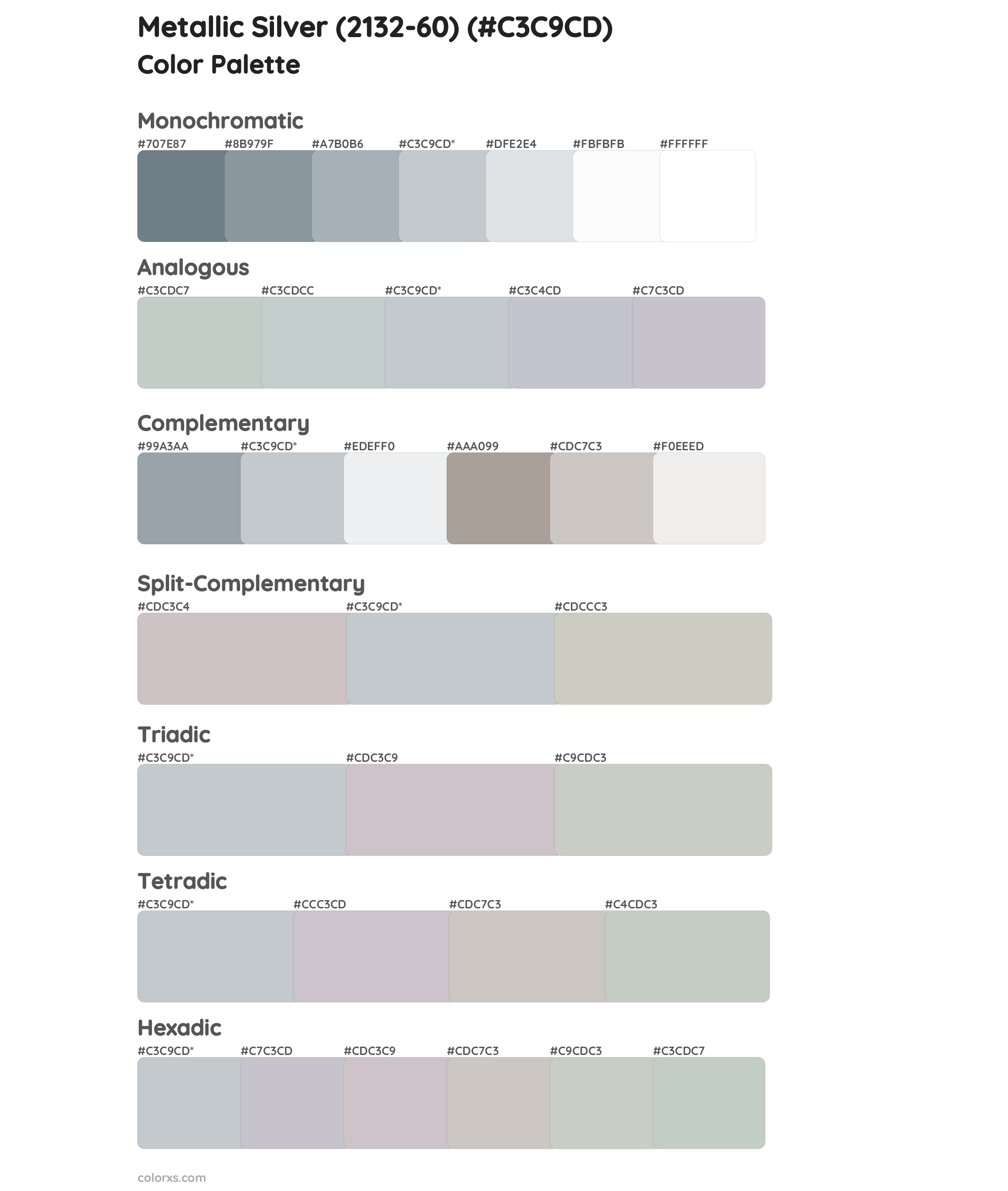 Metallic Silver (2132-60) Color Scheme Palettes