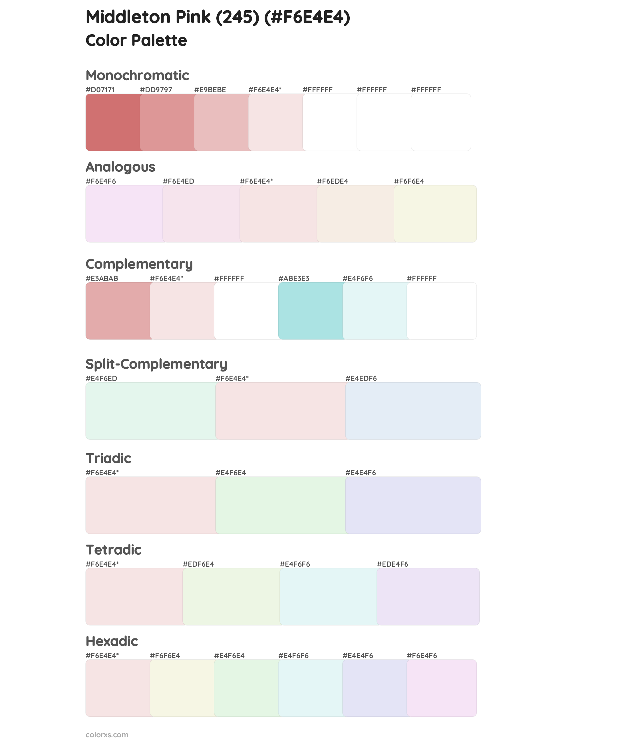 Middleton Pink (245) Color Scheme Palettes