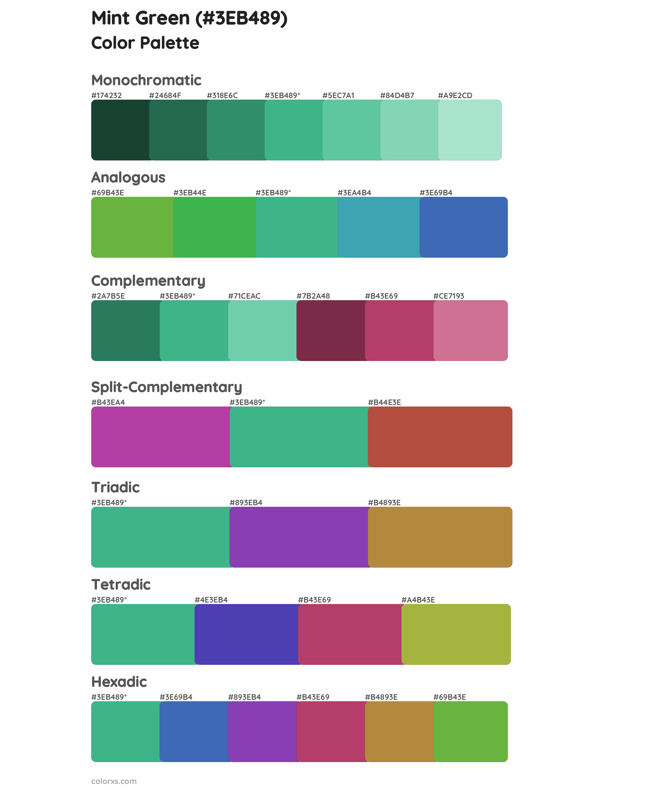 Mint Green Color Palettes And Color Scheme Combinations Colorxs