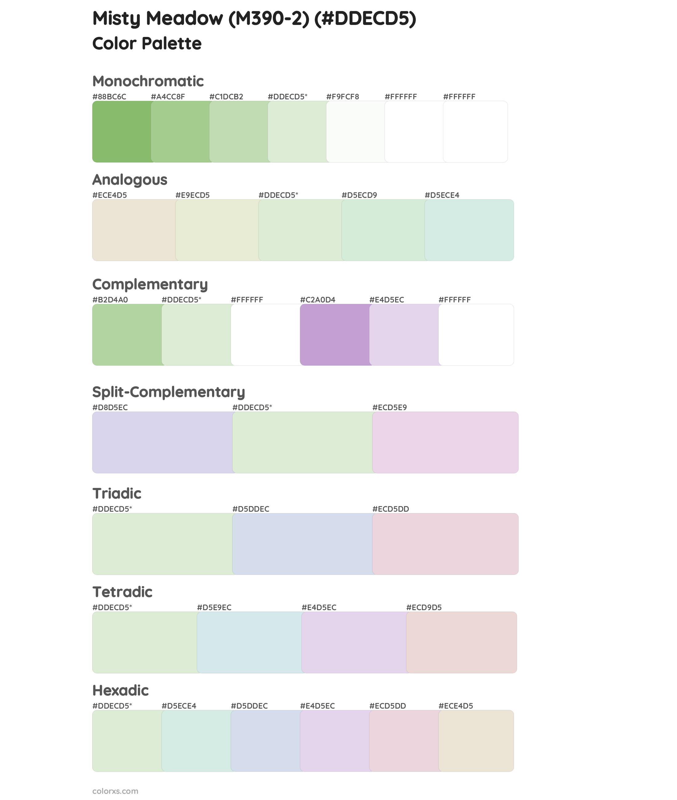 Misty Meadow (M390-2) Color Scheme Palettes