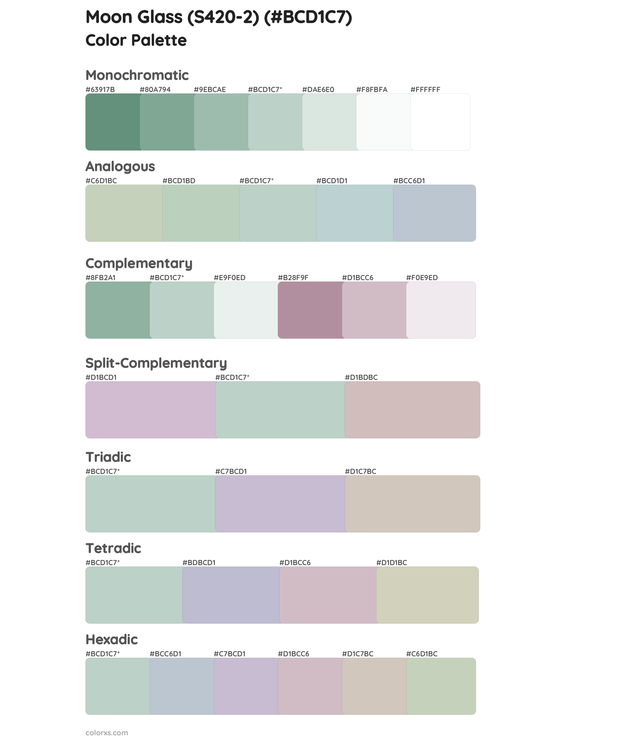 Moon Glass (S420-2) Color Scheme Palettes