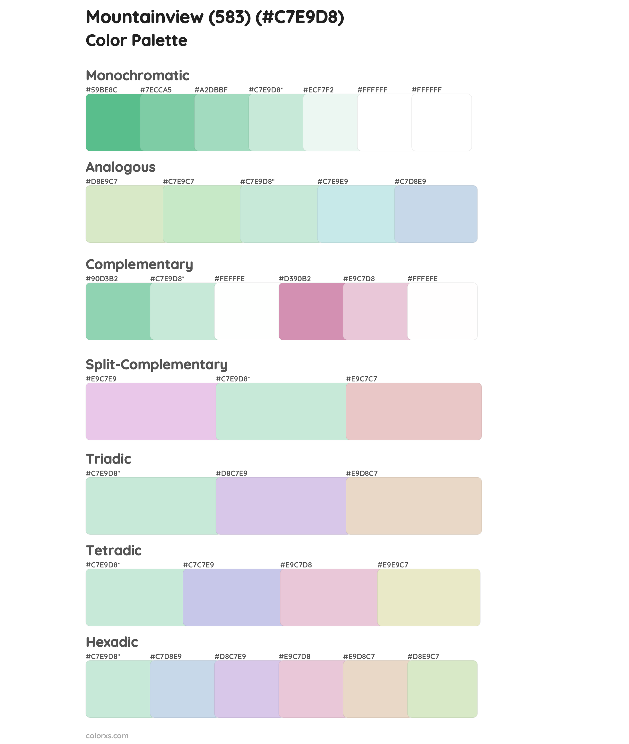 Mountainview (583) Color Scheme Palettes