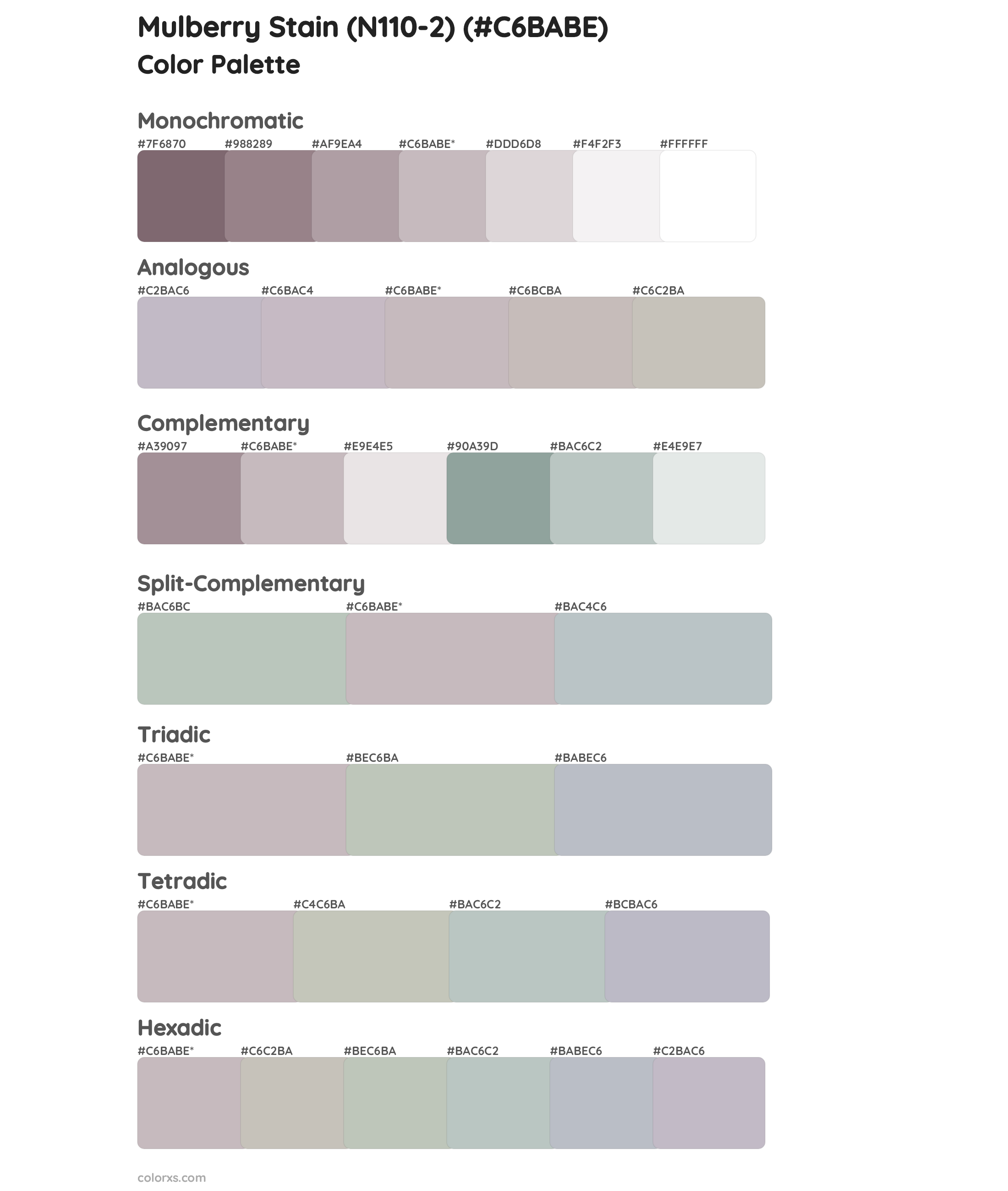 Mulberry Stain (N110-2) Color Scheme Palettes