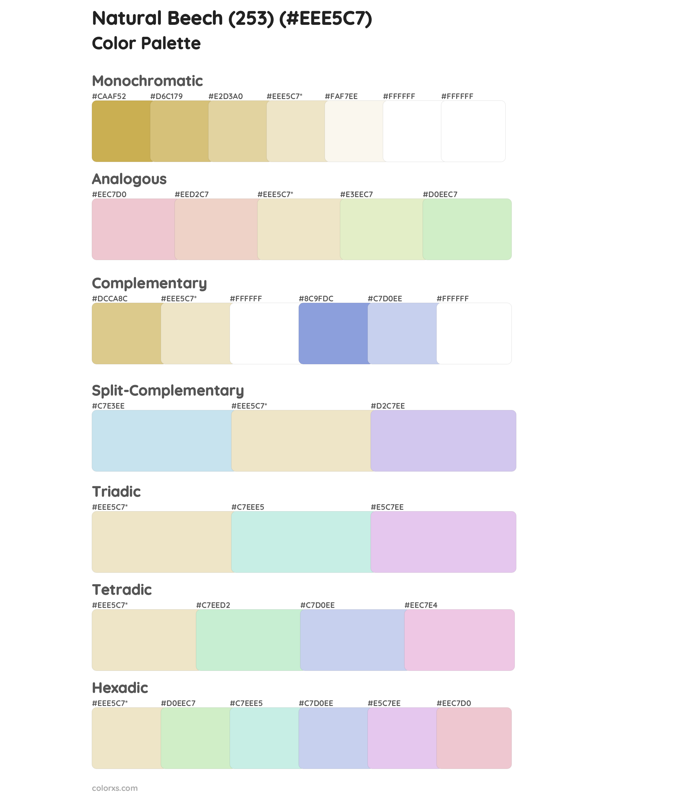 Natural Beech (253) Color Scheme Palettes