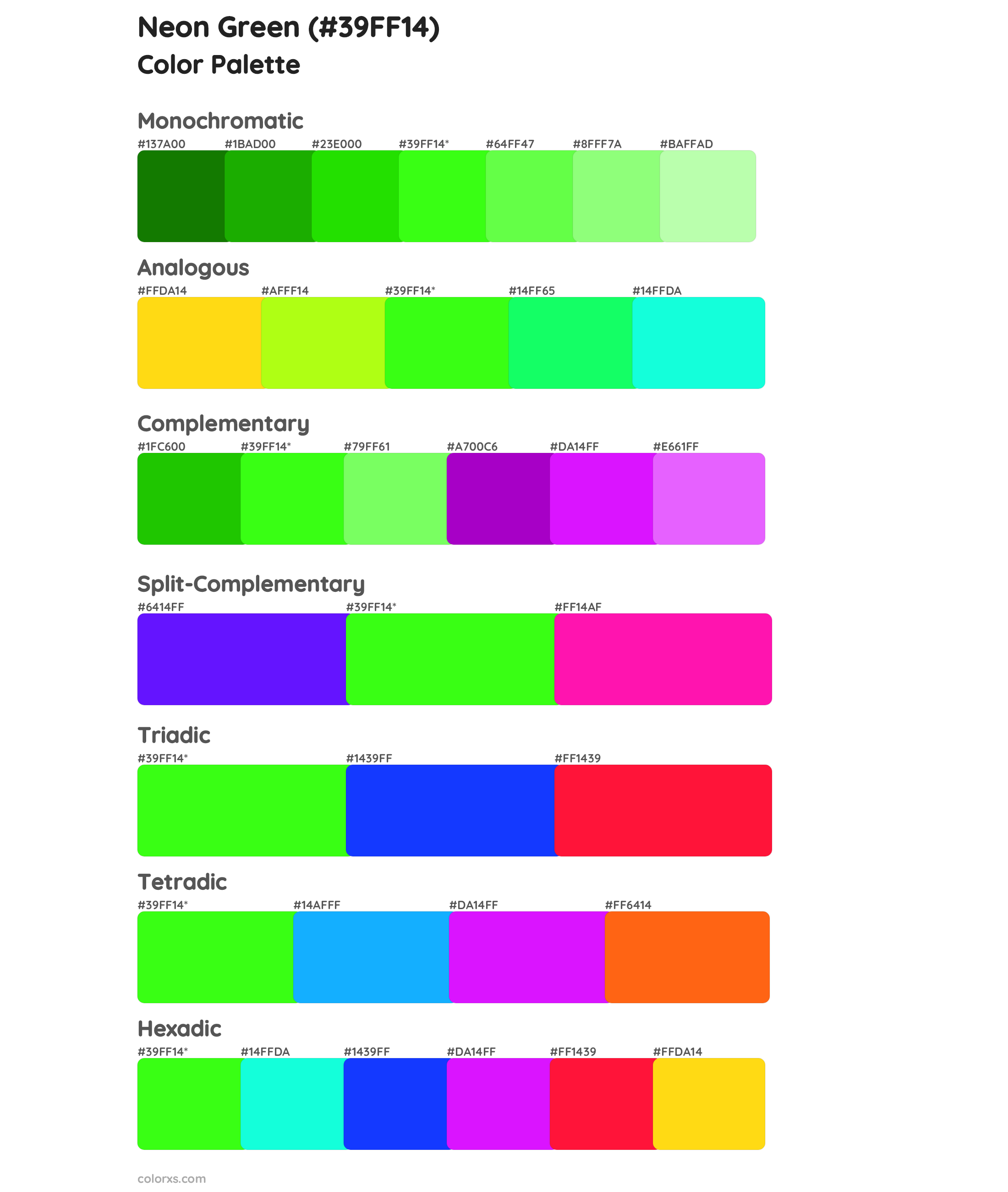 Neon Green Color Palettes And Color Scheme Combinations Colorxs