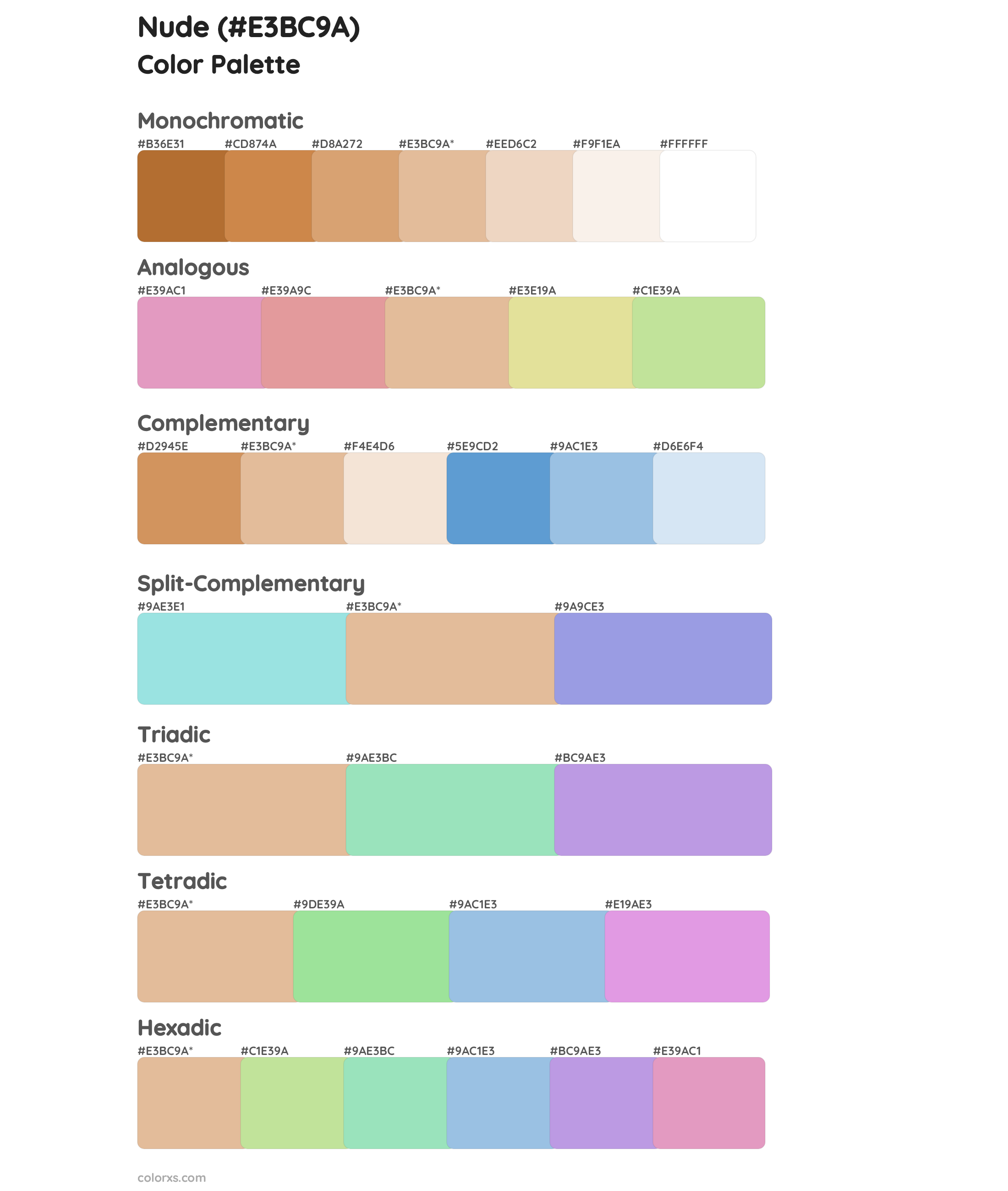 Nude Color Palettes And Color Scheme Combinations Colorxs Com