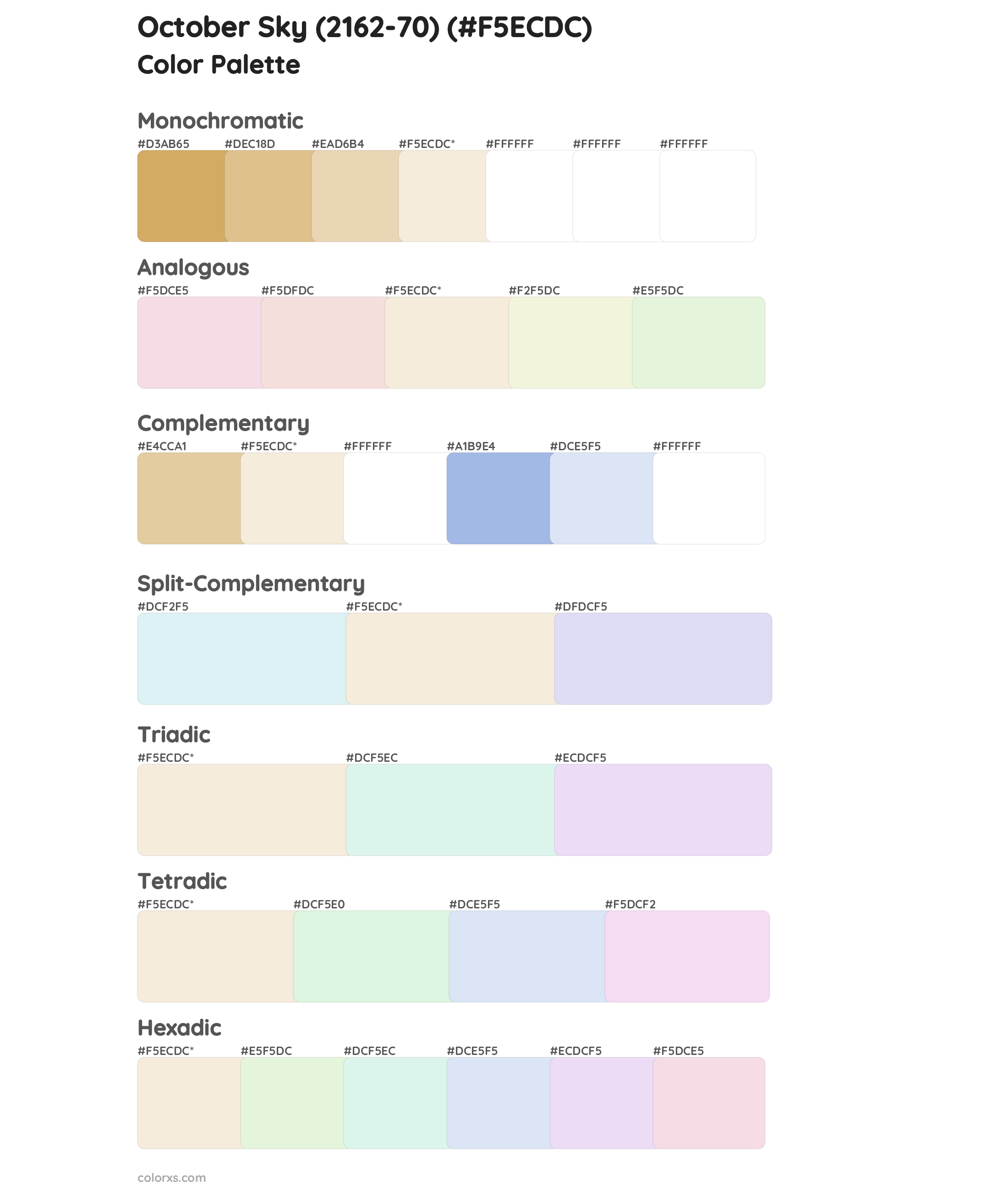 October Sky (2162-70) Color Scheme Palettes